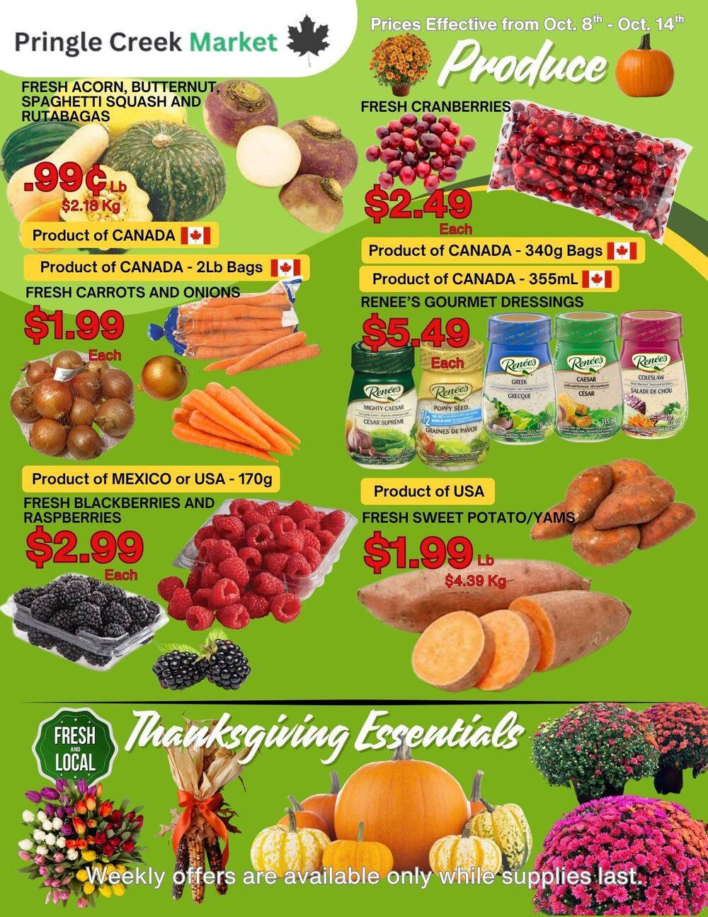 Pringle Creek Market Flyer October 8 to 14