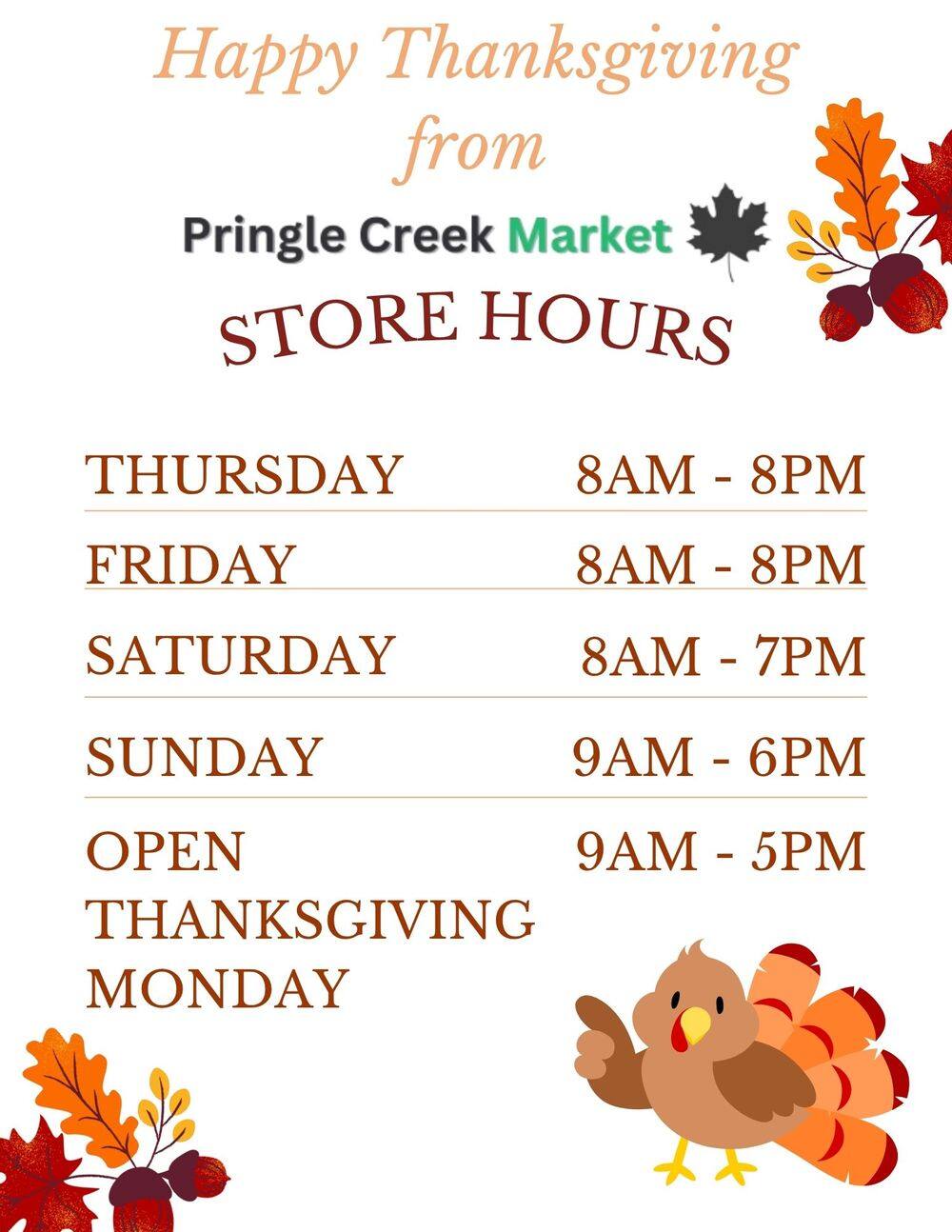Pringle Creek Market Flyer October 8 to 14