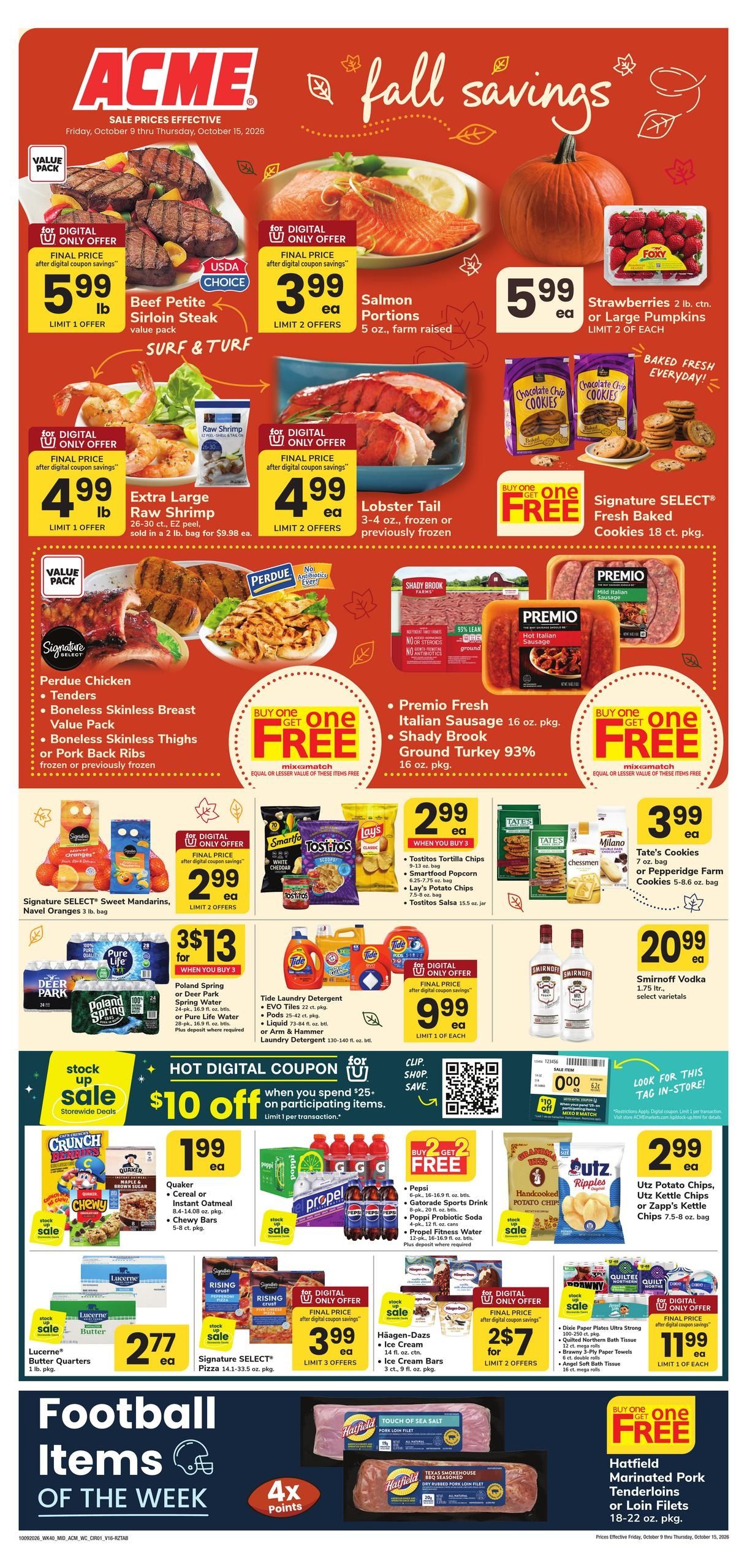 Acme Markets (Allendale Area, NJ) Weekly Ad October 9 - 15, 2026
