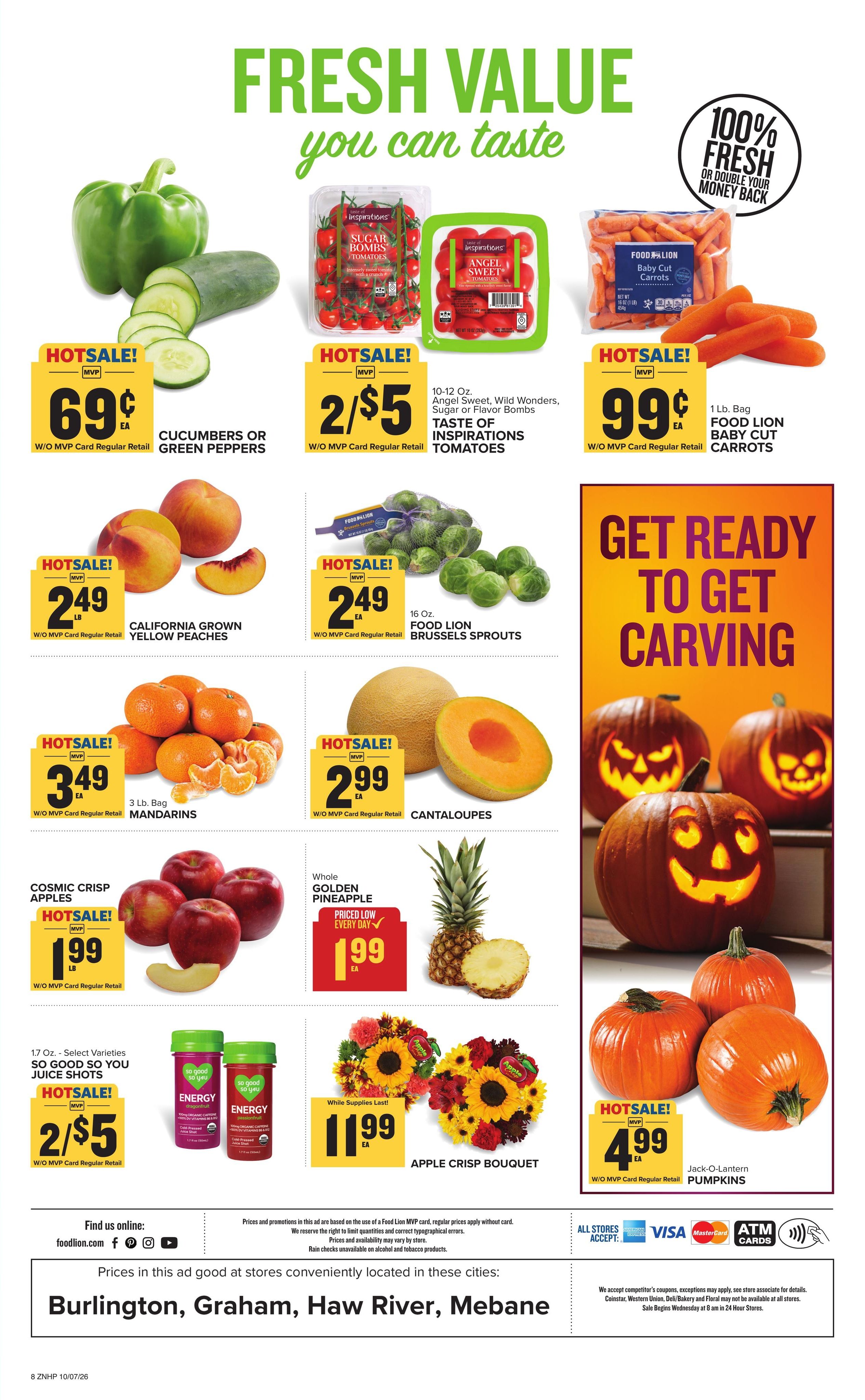 Food Lion (Alamance Area, NC) Weekly Ad October 7 - 13, 2026