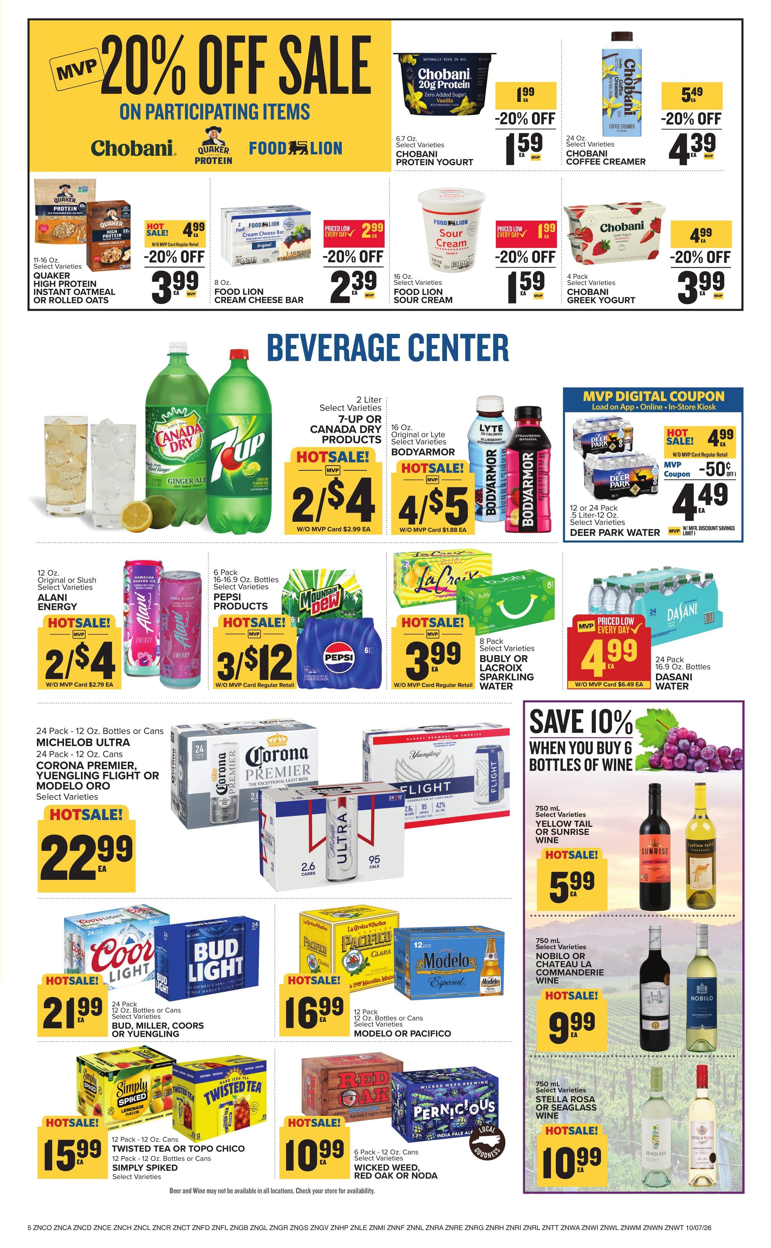 Food Lion (Bynum Area, NC) Weekly Ad October 7 - 13, 2026