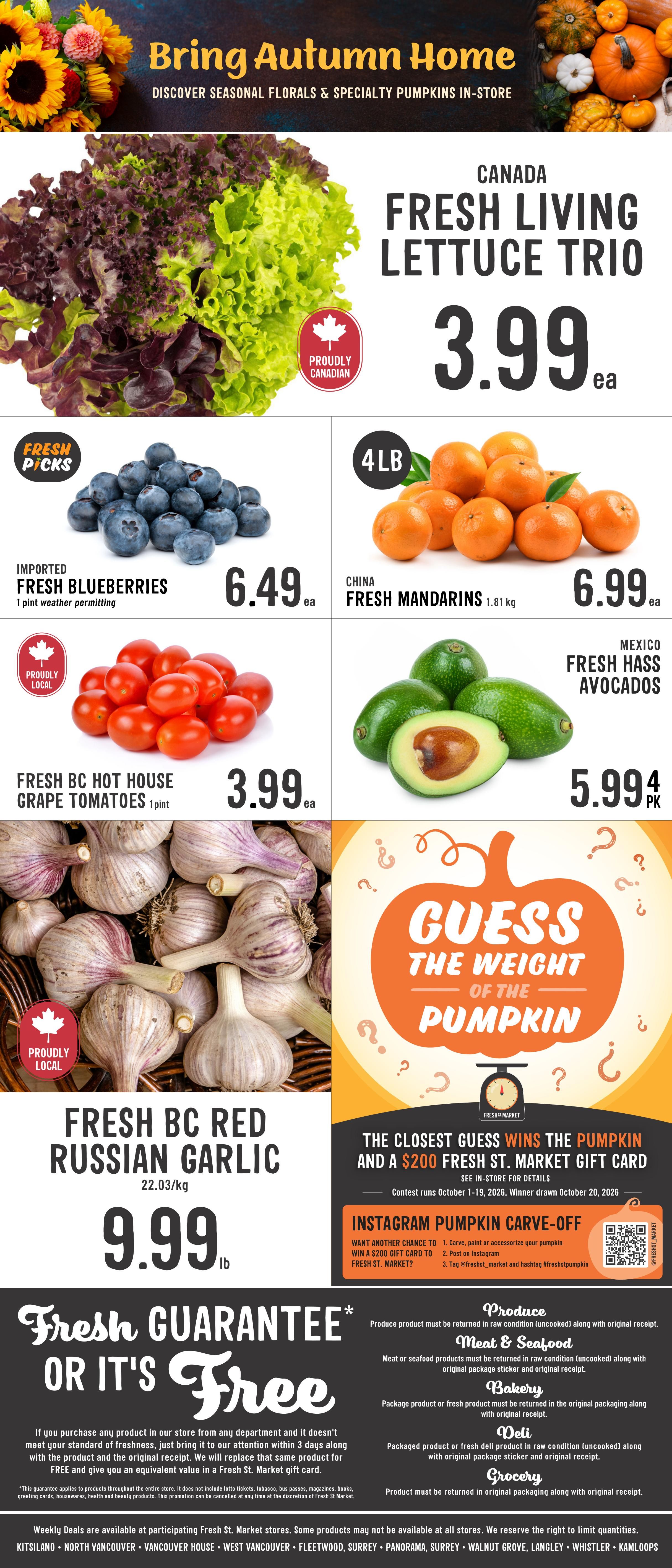 Fresh St. Market Flyer October 9 to 15