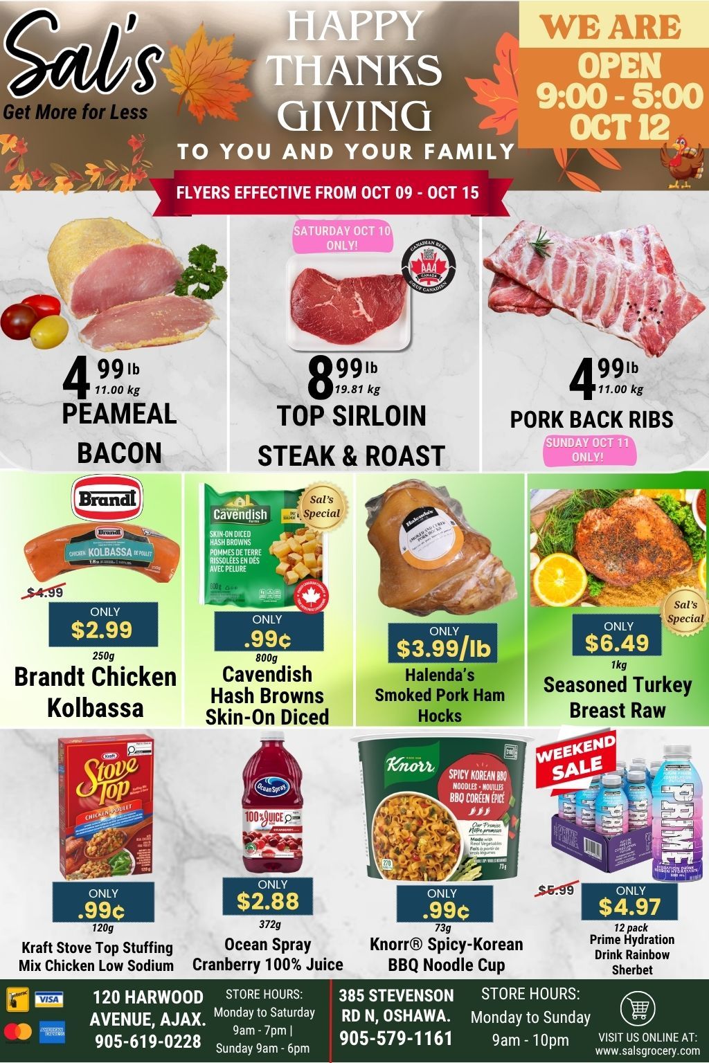 Sal's Grocery Flyer October 9 to 15