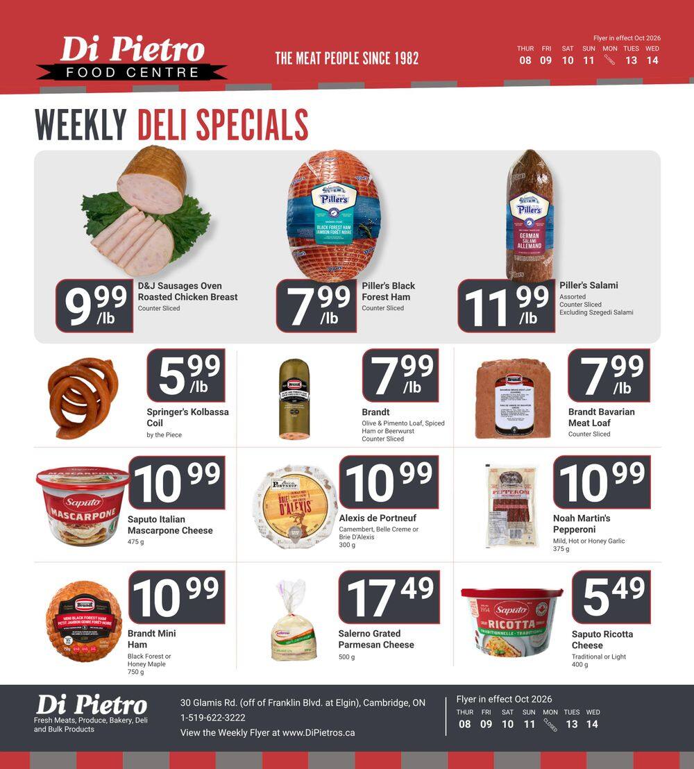 Di Pietro Food Centre Flyer October 8 to 14