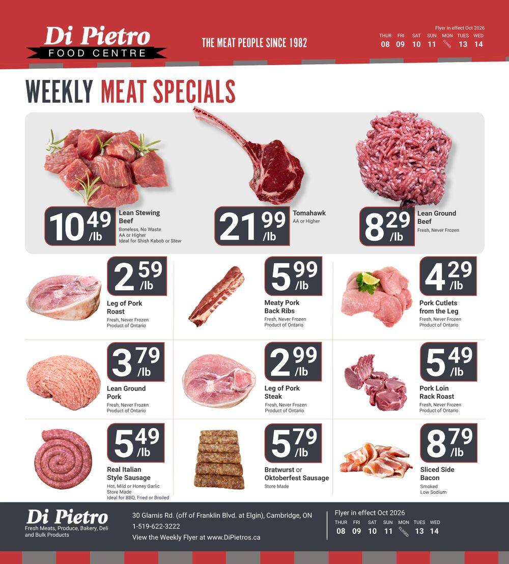 Di Pietro Food Centre Flyer October 8 to 14