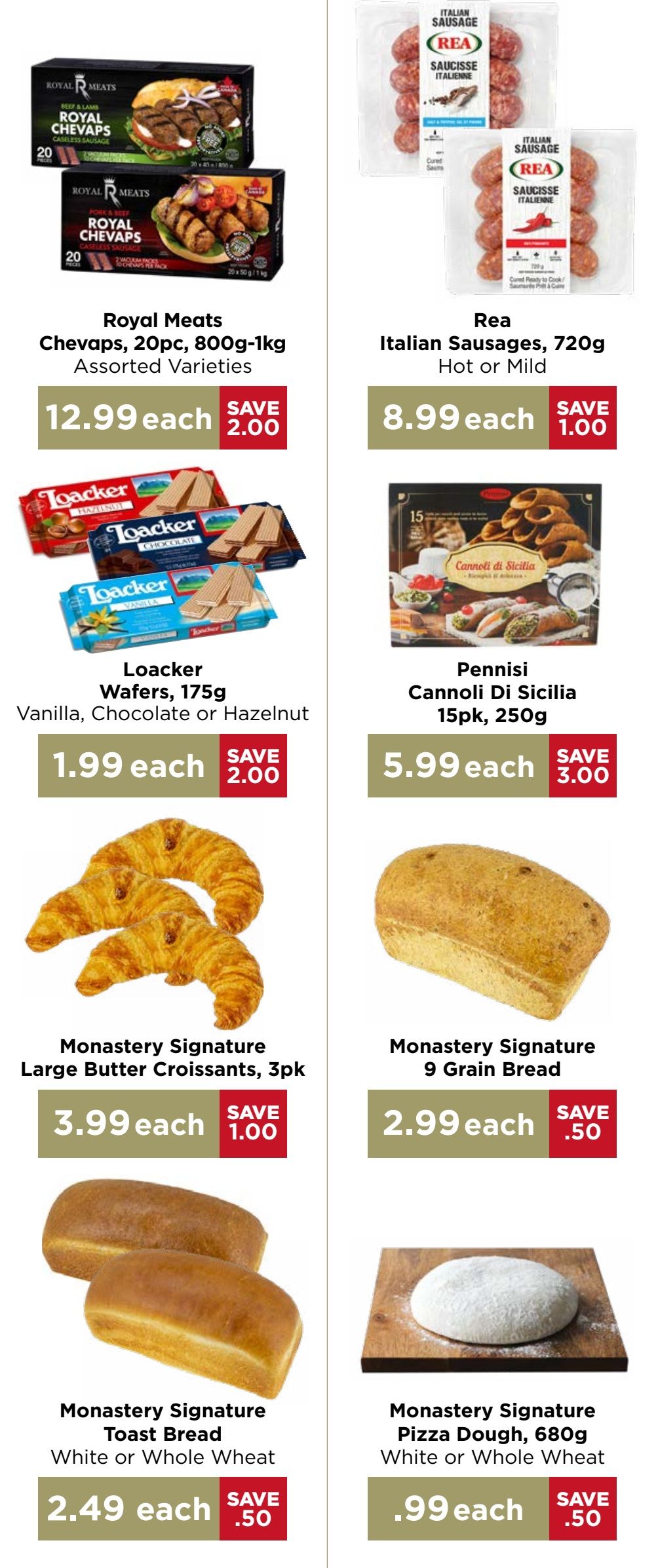 Monastery Bakery Flyer October 8 to 21