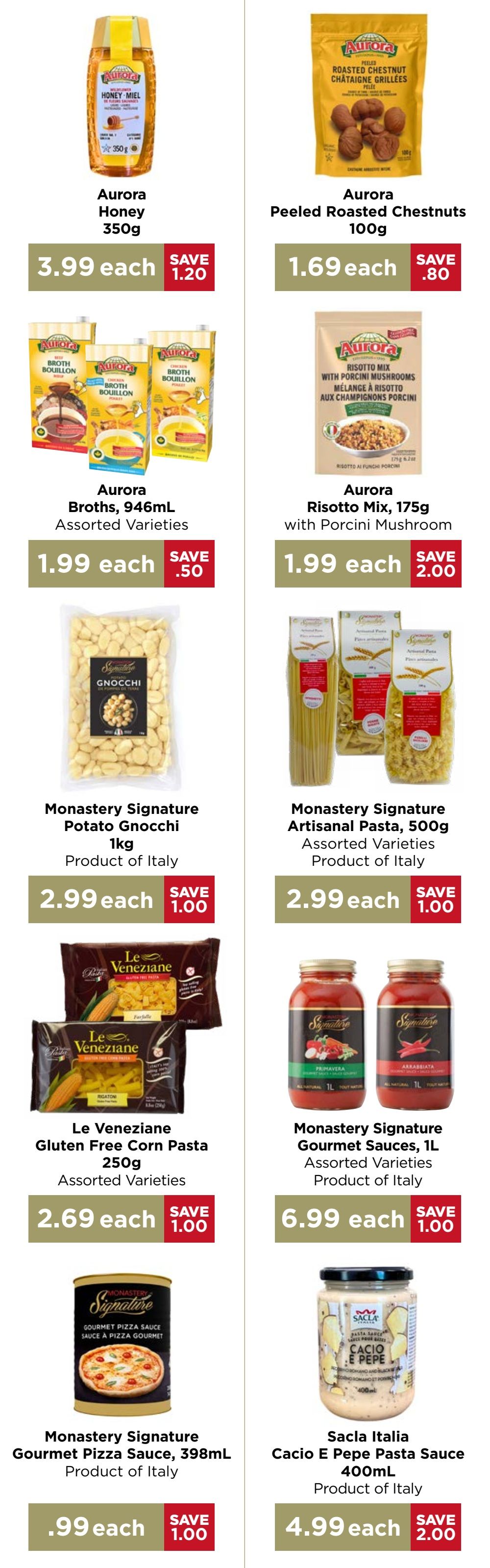 Monastery Bakery Flyer October 8 to 21