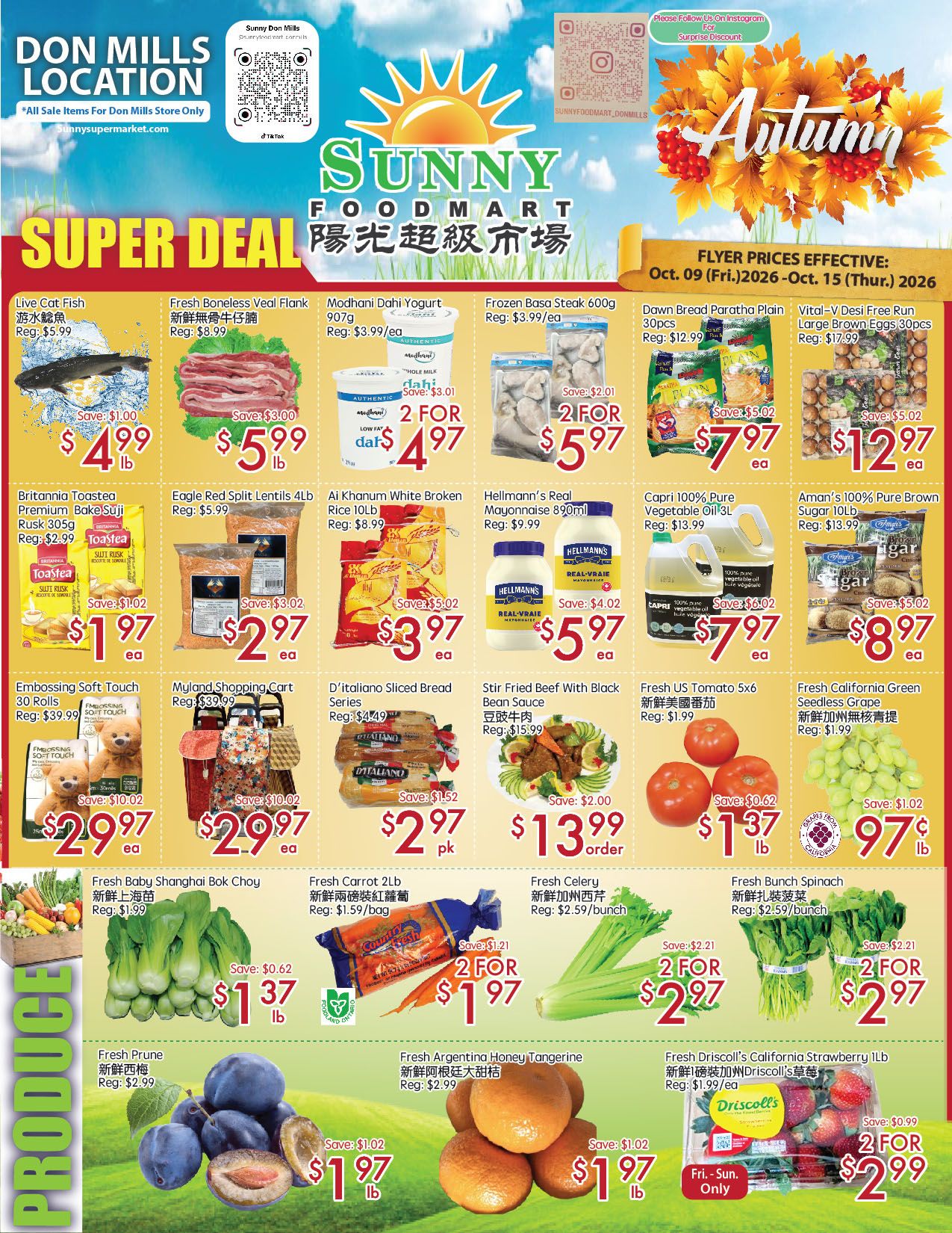 Sunny Foodmart (Don Mills) Flyer October 9 to 15