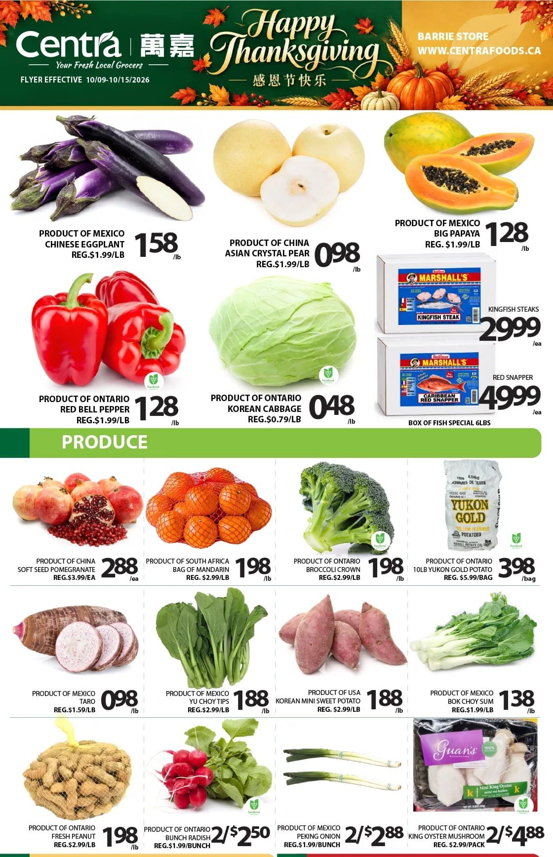 Centra Foods (Barrie) Flyer October 9 to 15