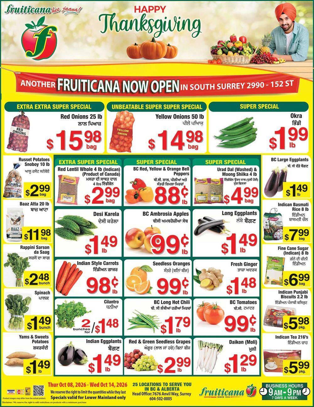 Fruiticana (Greater Vancouver) Flyer October 8 to 14