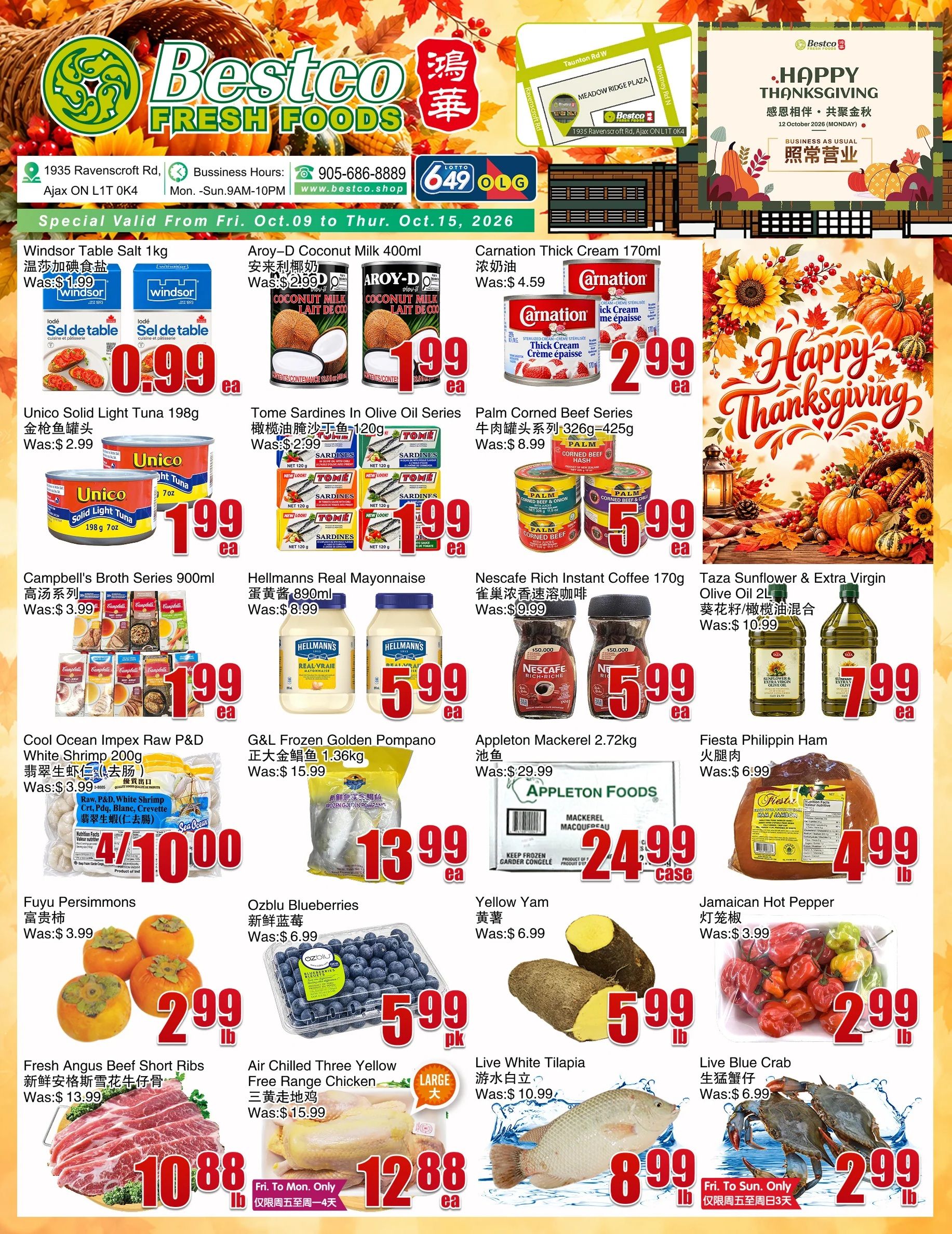 BestCo Food Mart (Ajax) Flyer October 9 to 15