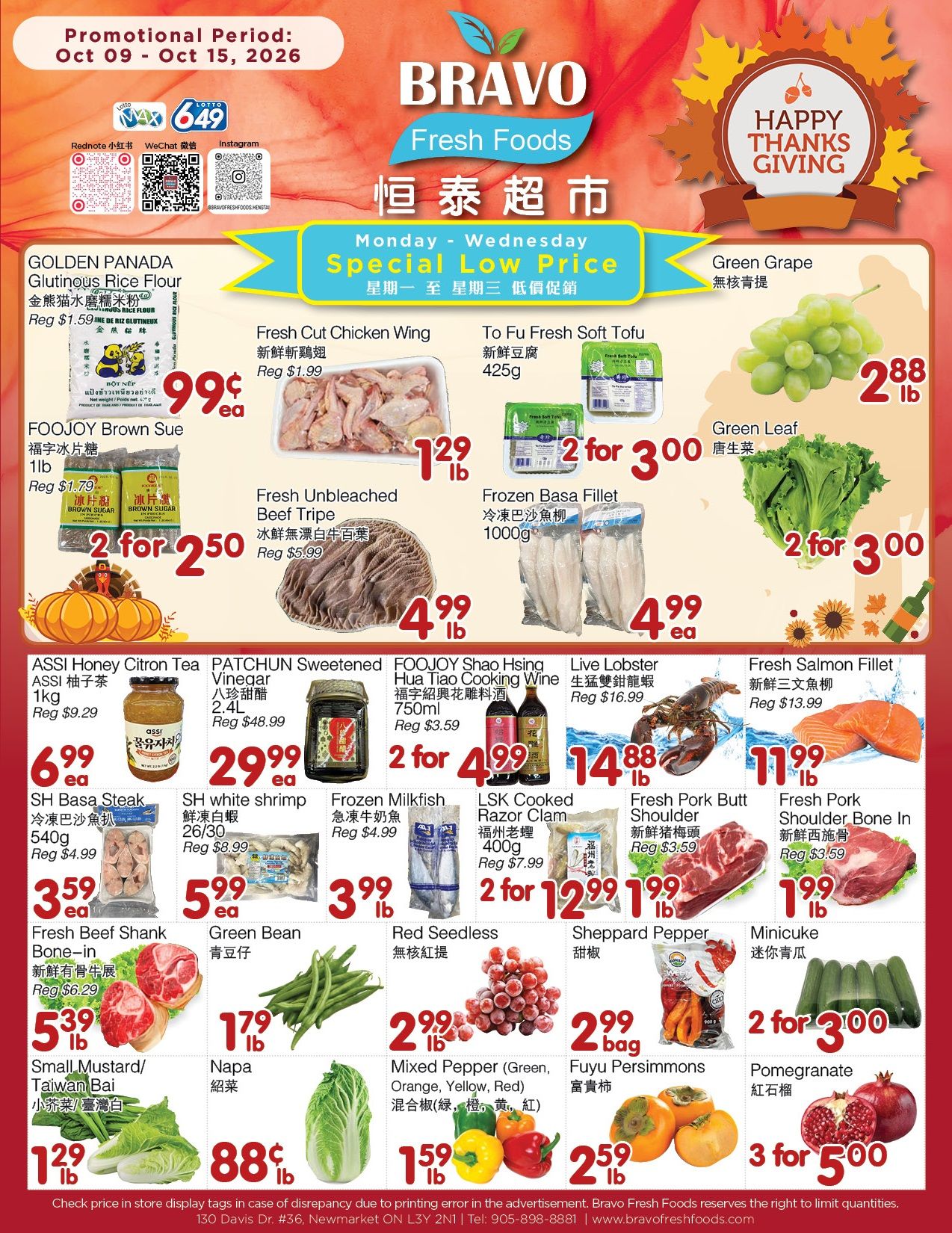 Bravo Fresh Foods Flyer October 9 to 15