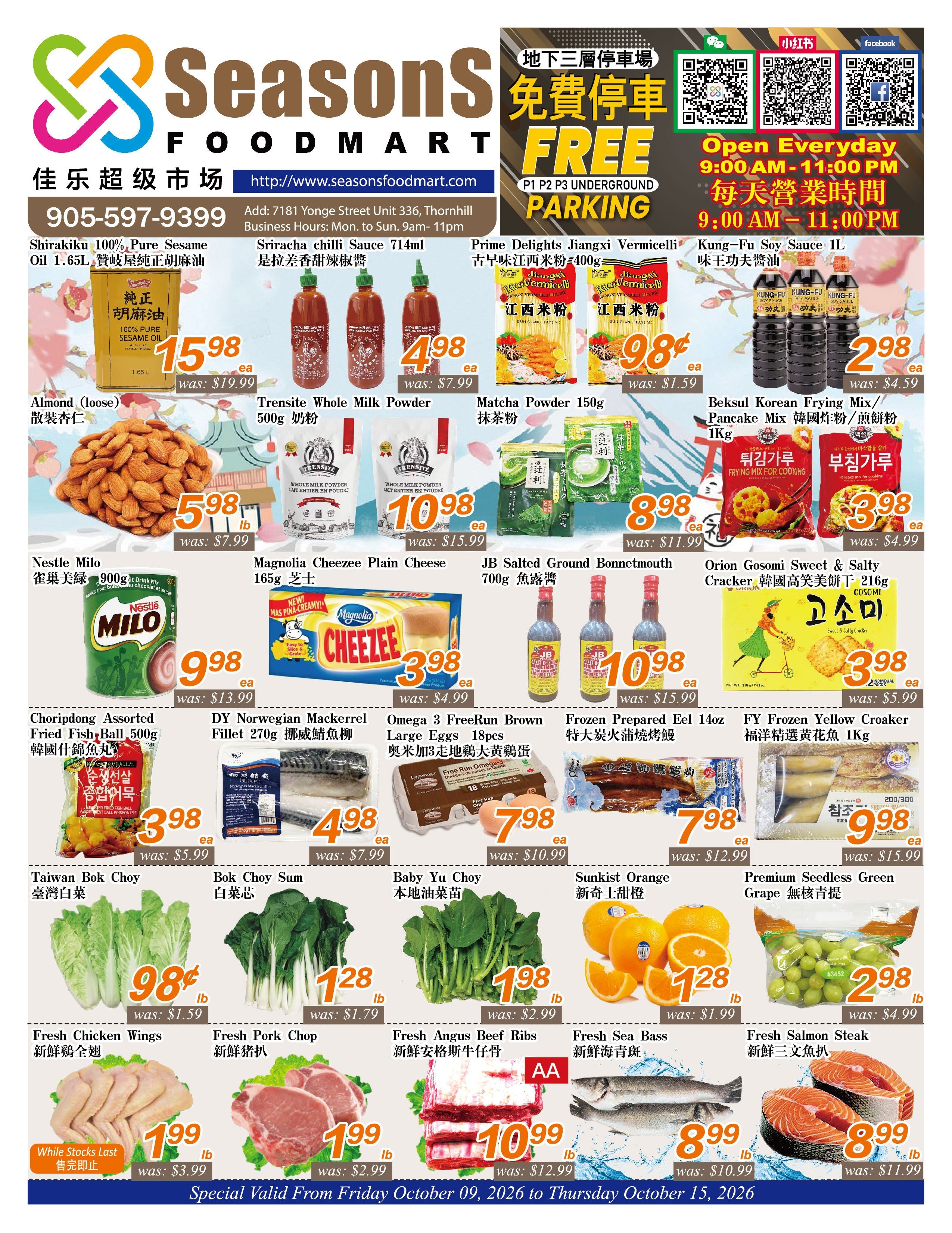 Seasons Food Mart (Thornhill) Flyer October 9 to 15