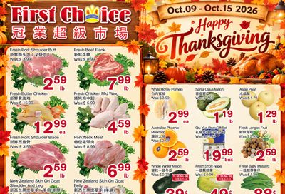 First Choice Supermarket Flyer October 9 to 15
