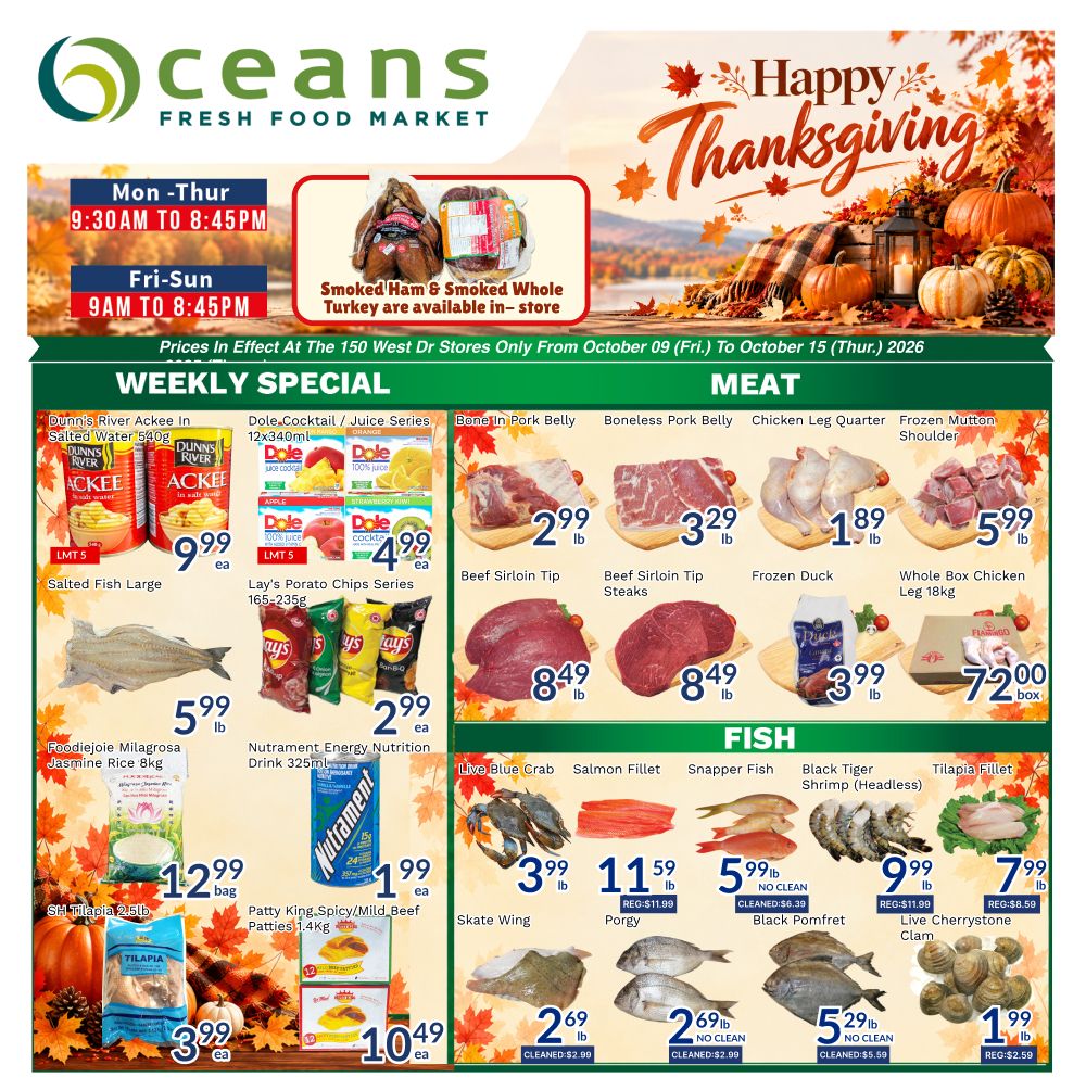 Oceans Fresh Food Market (Brampton) Flyer October 9 to 15