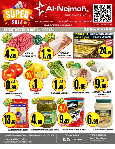 Alnejmah Fine Foods Inc. Flyer October 9 to 15