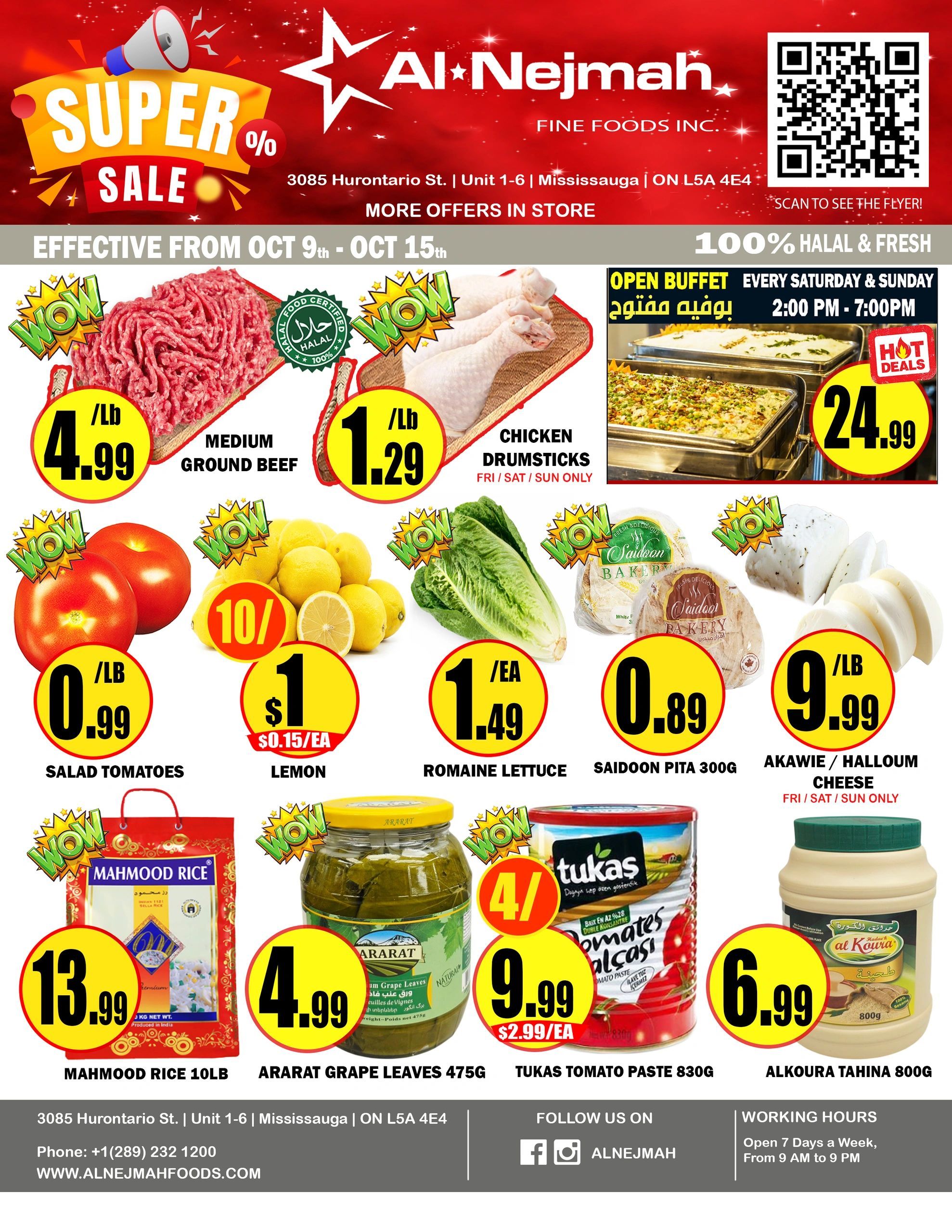 Alnejmah Fine Foods Inc. Flyer October 9 to 15