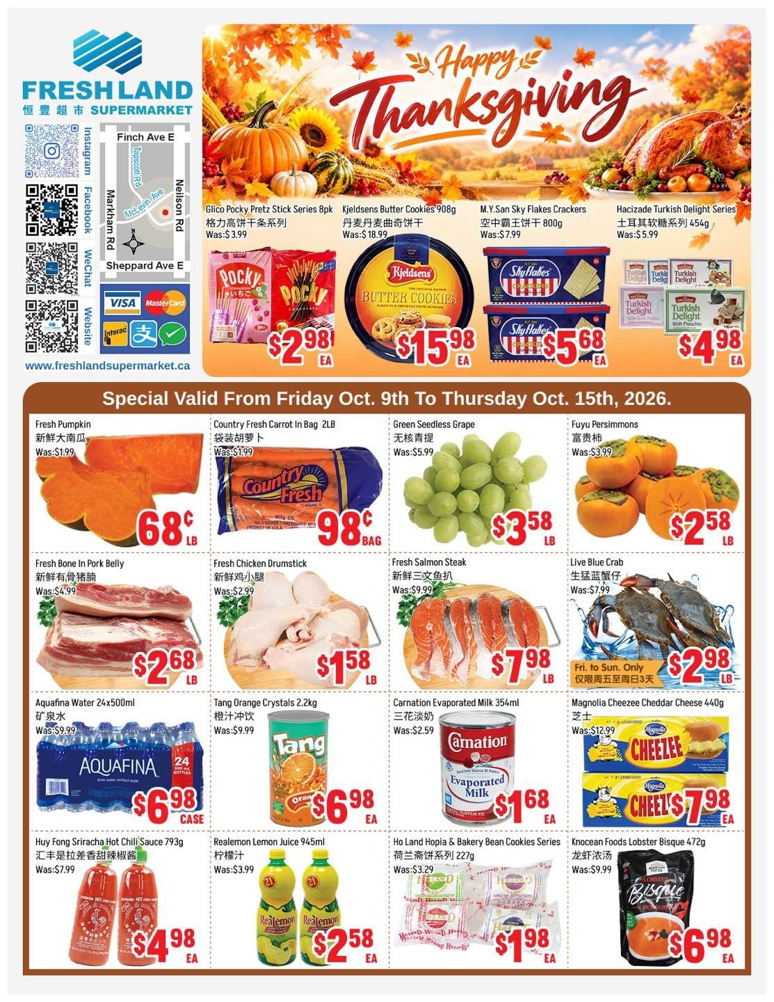 FreshLand Supermarket Flyer October 9 to 15