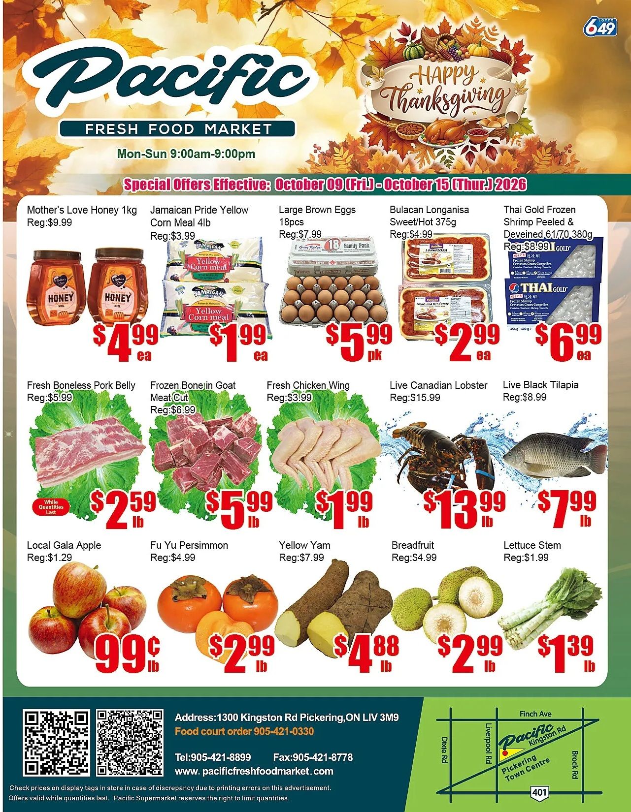 Pacific Fresh Food Market (Pickering) Flyer October 9 to 15