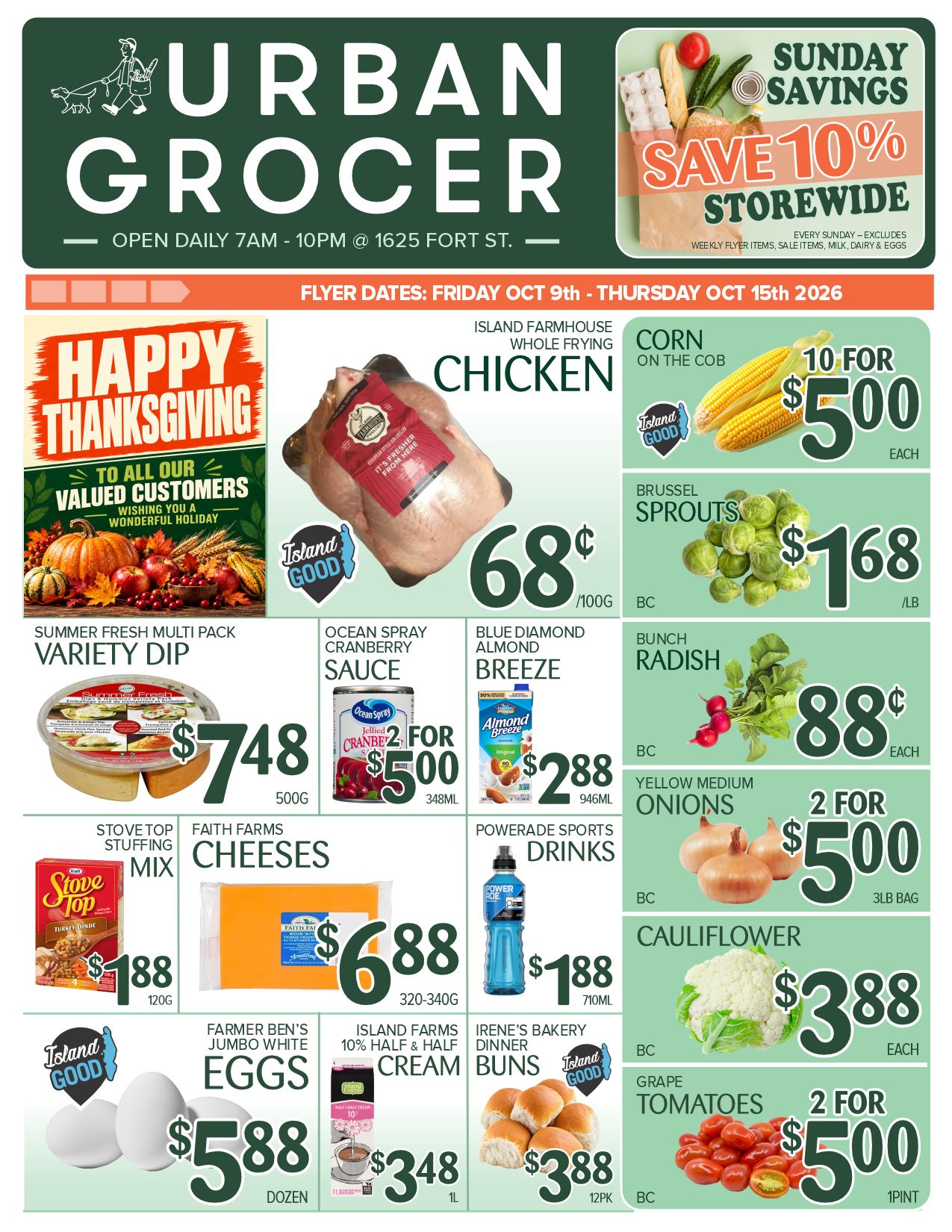 Urban Grocer Flyer October 9 to 15