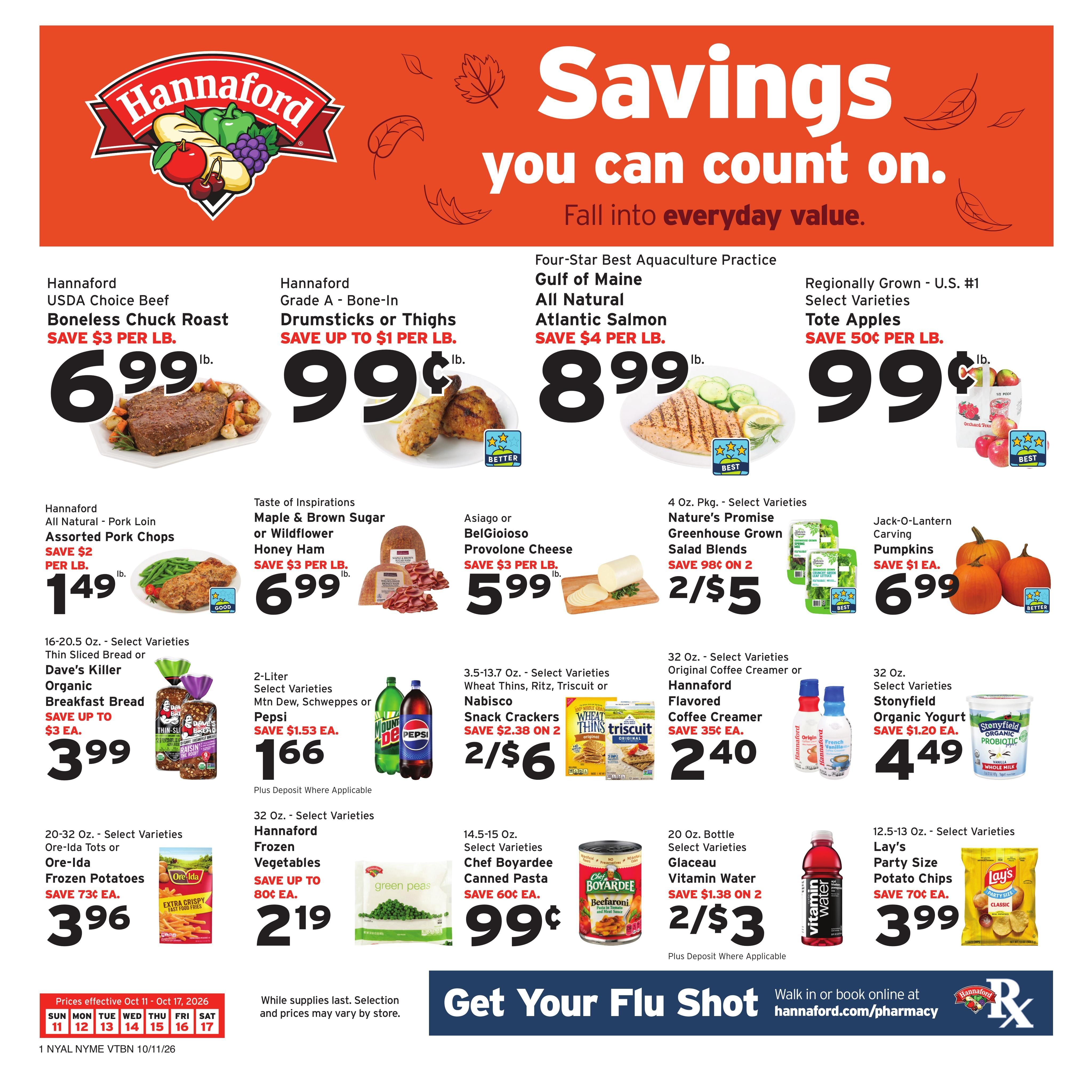 Hannaford (Albany Area, NY) Week 42 Flyer for Flipp Weekly Ad October 11 - 17, 2026