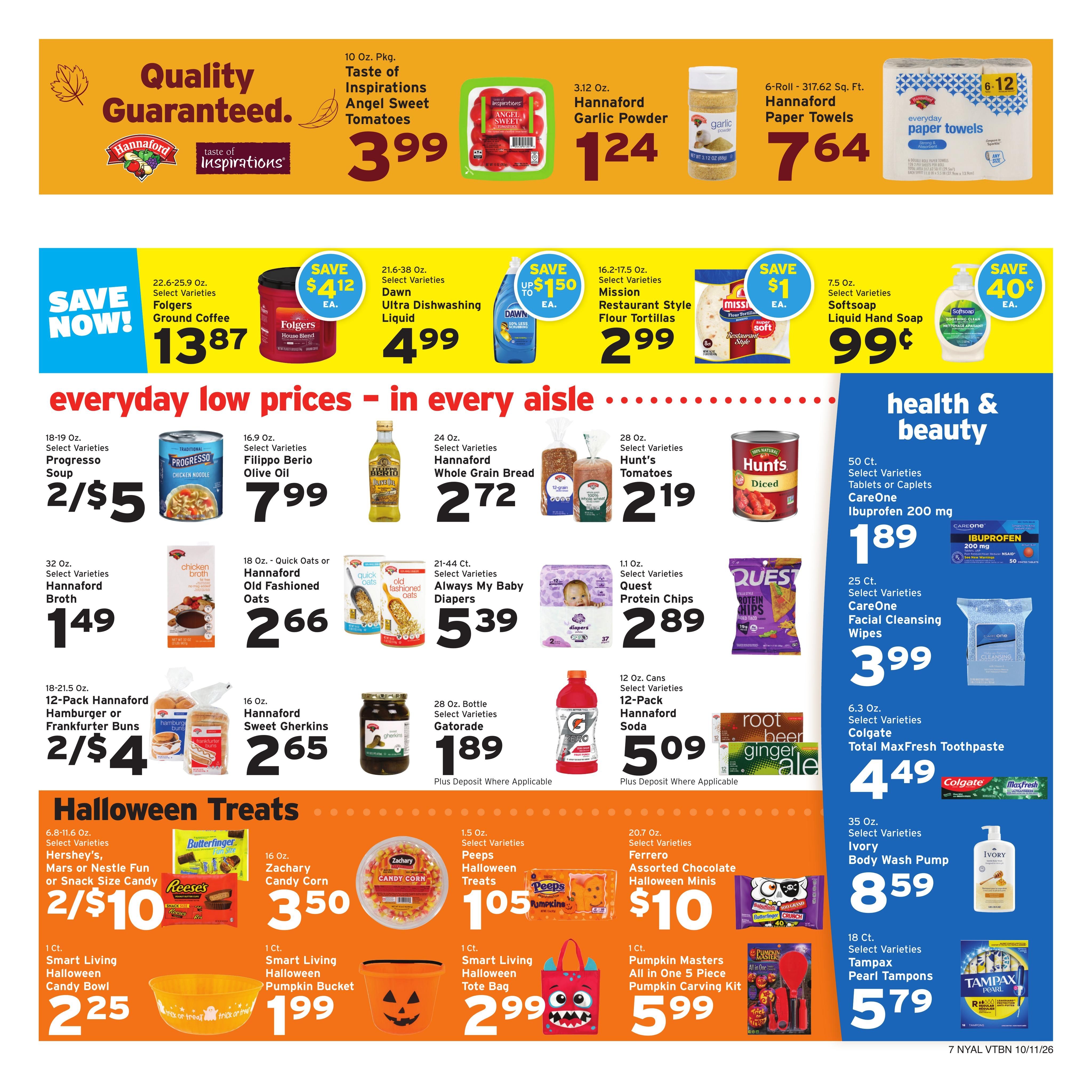 Hannaford (Albany Area, NY) Week 42 Flyer for Flipp Weekly Ad October 11 - 17, 2026