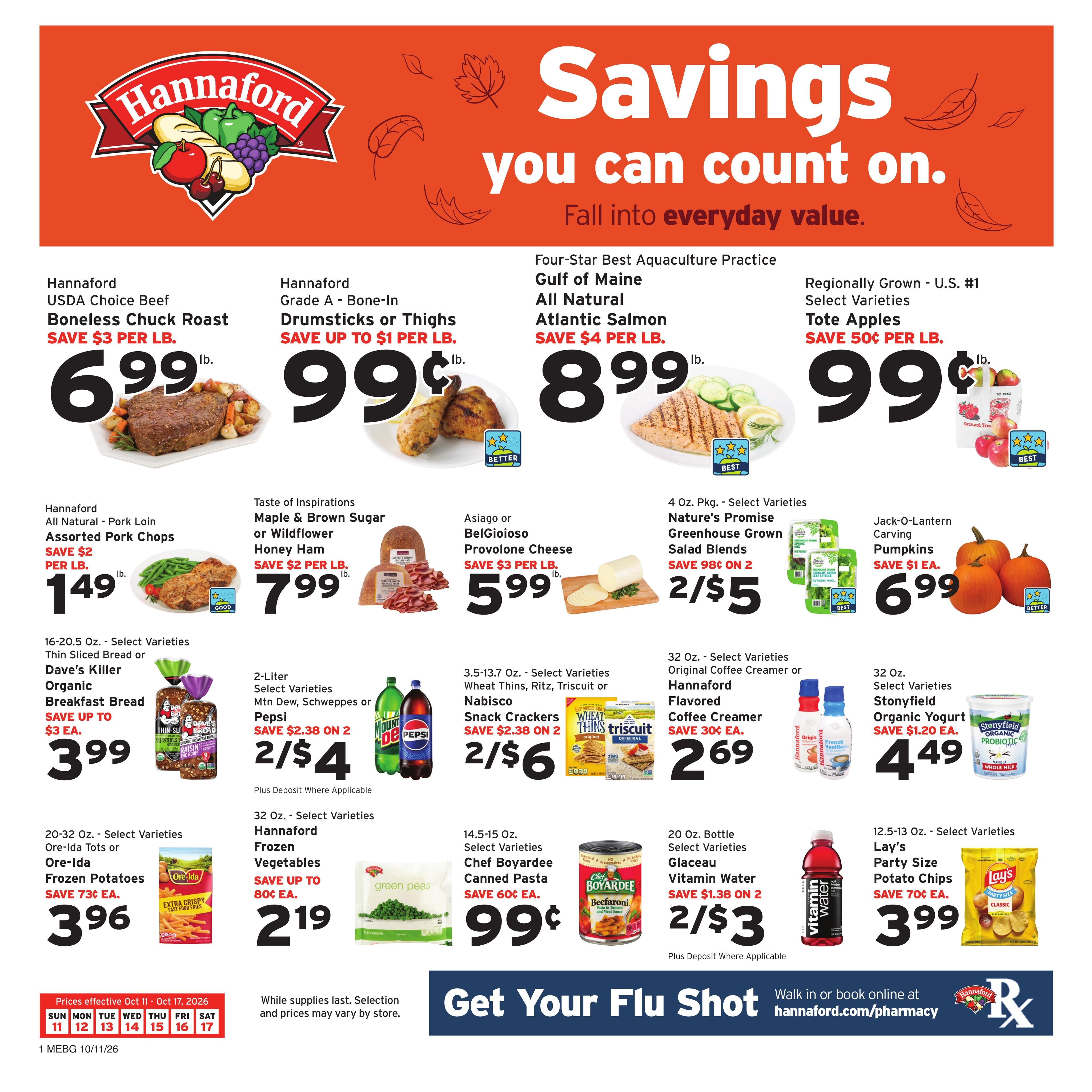 Hannaford (Augusta Area, ME) Week 42 Flyer for Flipp Weekly Ad October 11 - 17, 2026