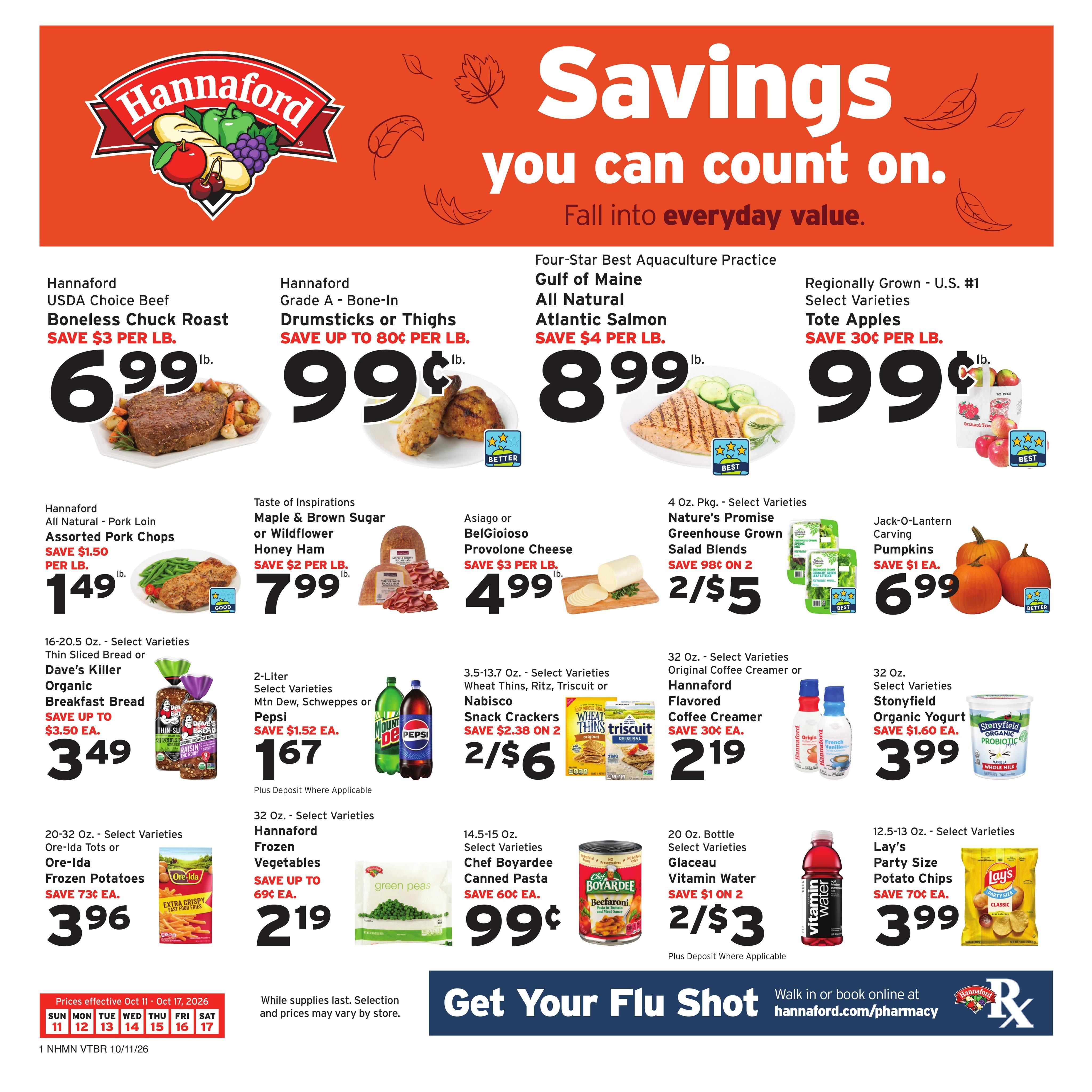 Hannaford (West Chesterfield Area, NH) Week 42 Flyer for Flipp Weekly Ad October 11 - 17, 2026
