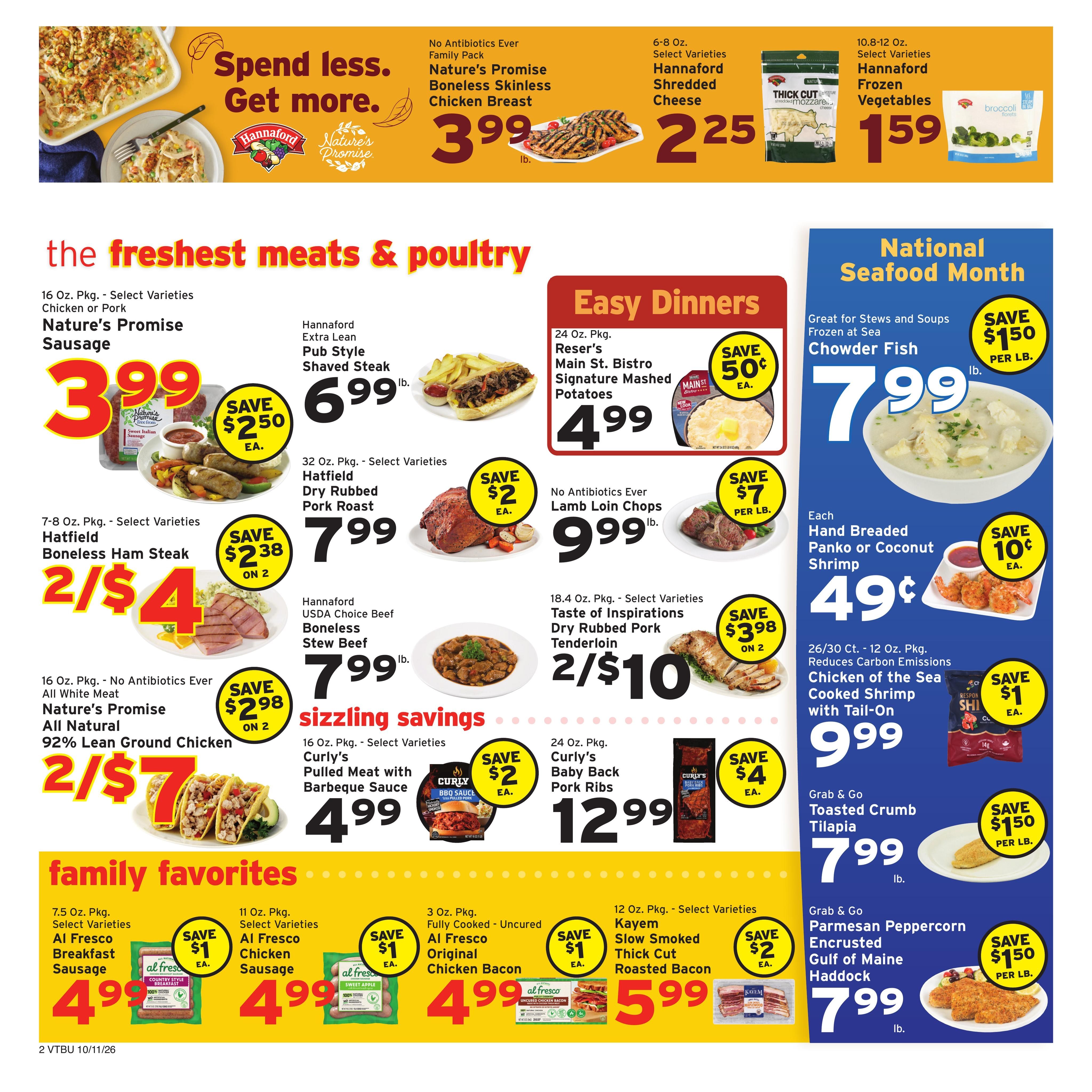 Hannaford (Montpelier-Saint Albans Area, VT) Week 42 Flyer for Flipp Weekly Ad October 11 - 17, 2026