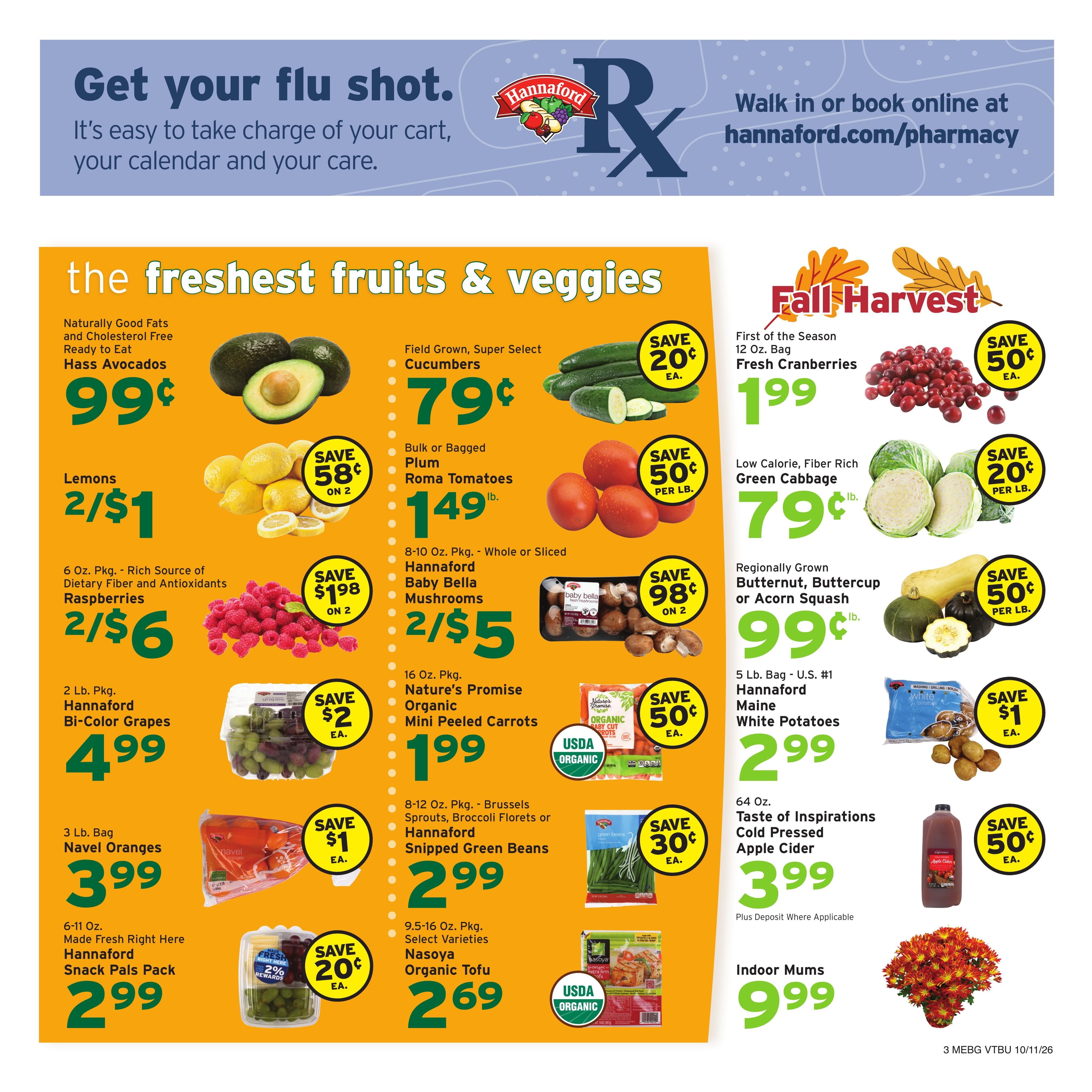 Hannaford (Montpelier-Saint Albans Area, VT) Week 42 Flyer for Flipp Weekly Ad October 11 - 17, 2026