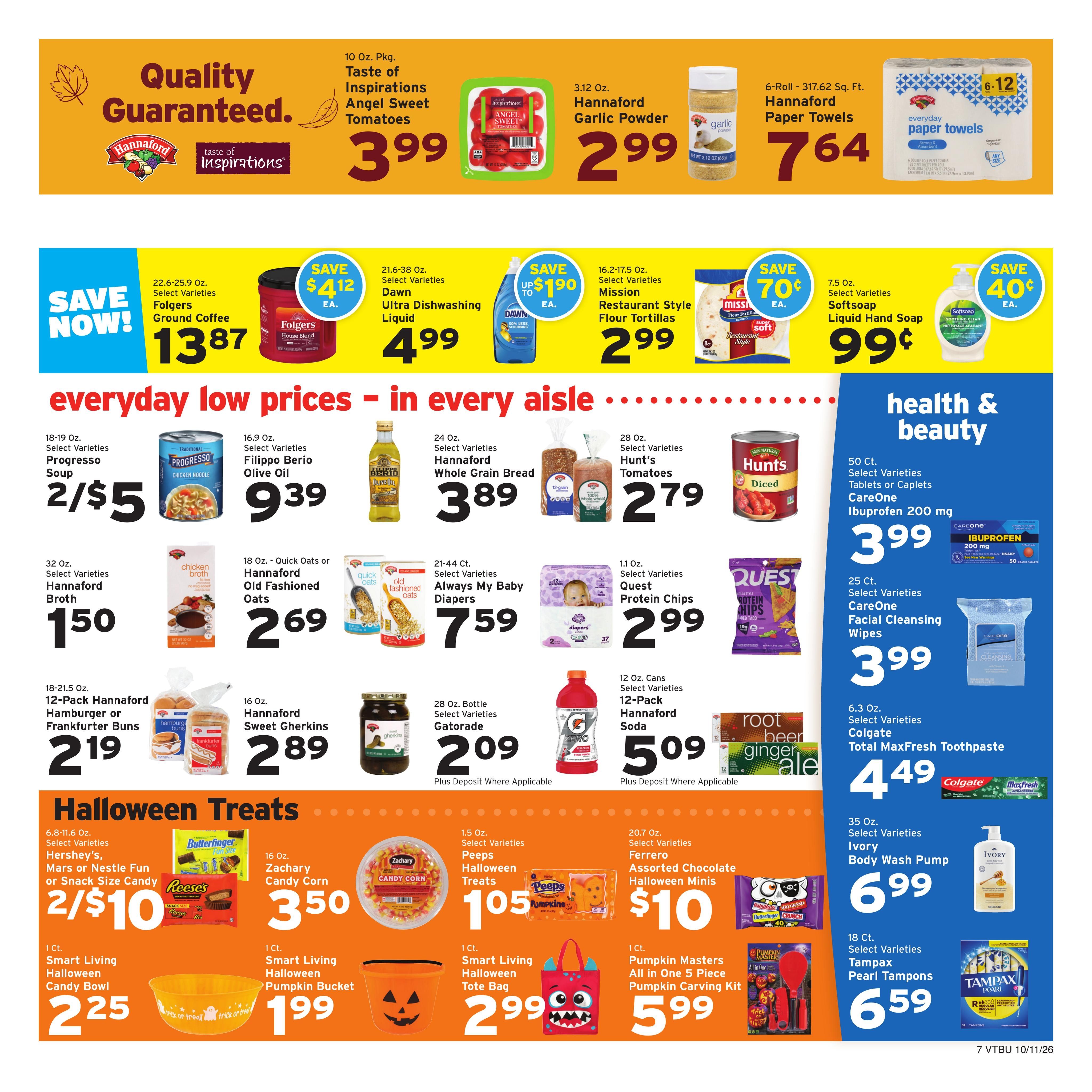 Hannaford (Montpelier-Saint Albans Area, VT) Week 42 Flyer for Flipp Weekly Ad October 11 - 17, 2026