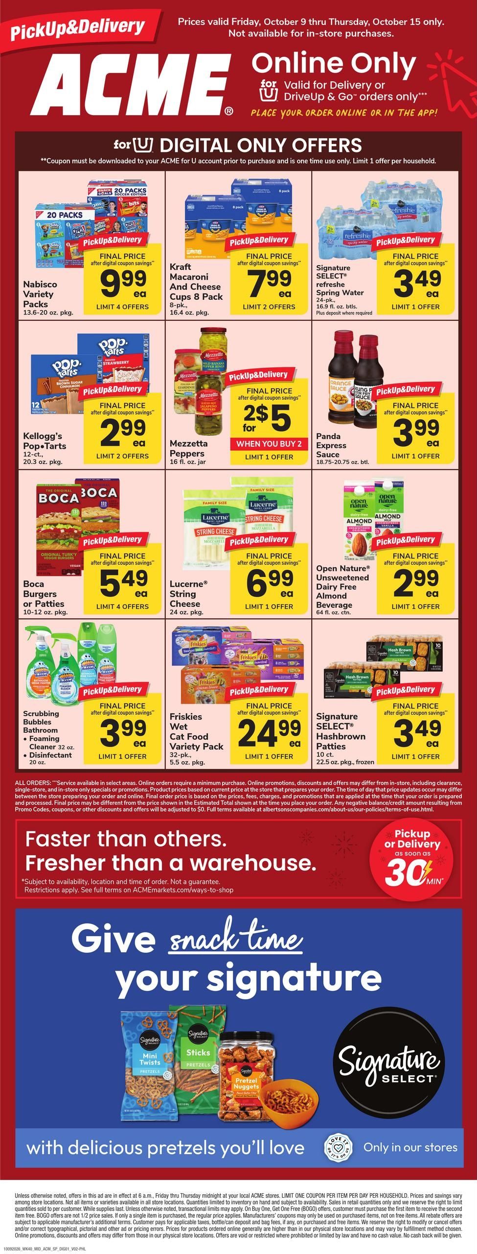 Acme Markets (Philadelphia Area, PA) Bonus Online Savings Weekly Ad October 9 - 15, 2026