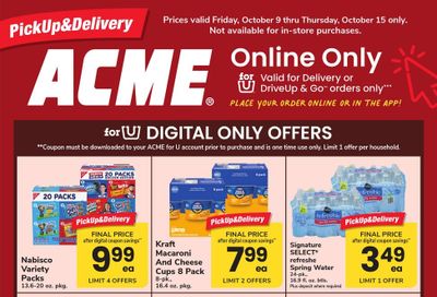 Acme Markets (Philadelphia Area, PA) Bonus Online Savings Weekly Ad October 9 - 15, 2026