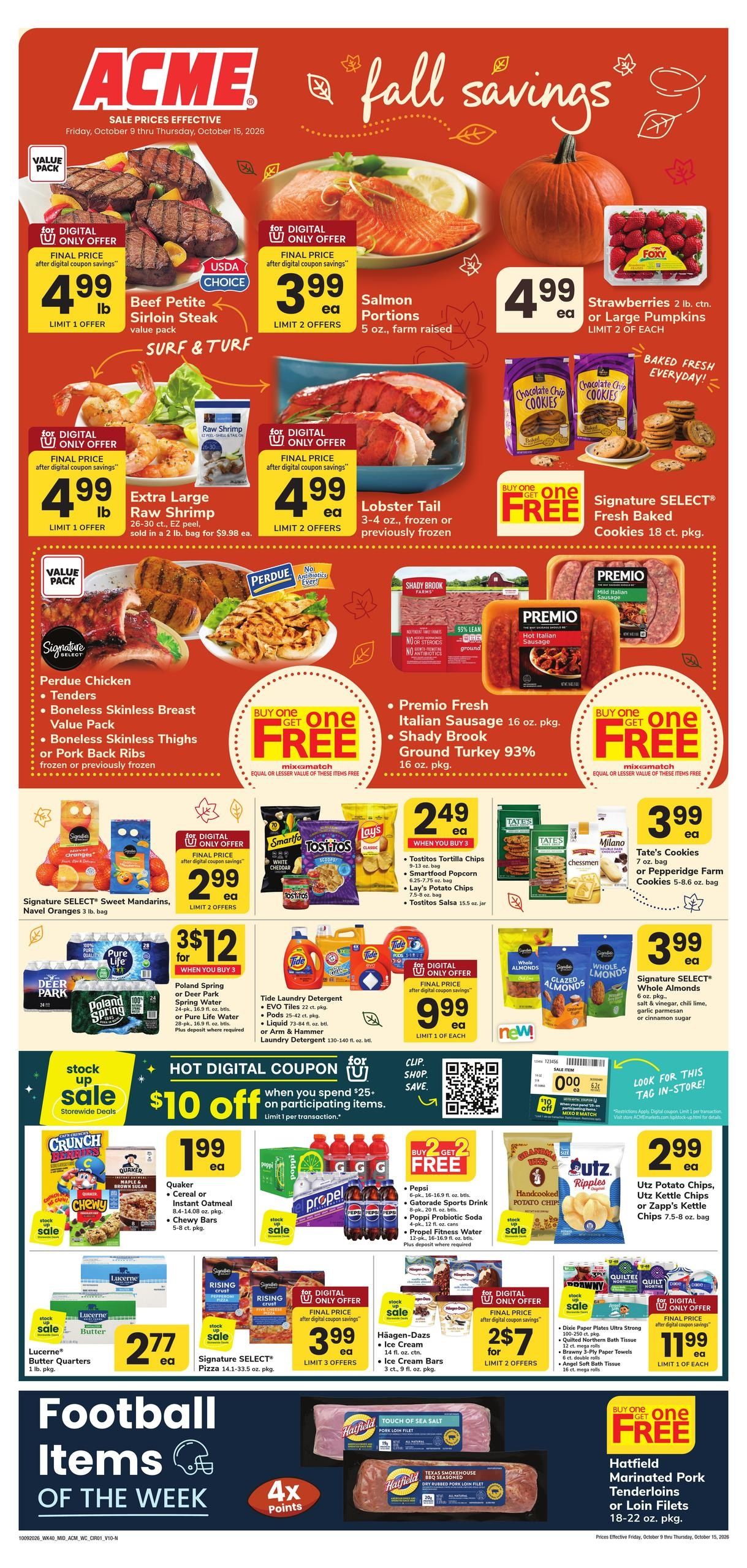 Acme Markets (Toms River Area, NJ) Weekly Ad October 9 - 15, 2026