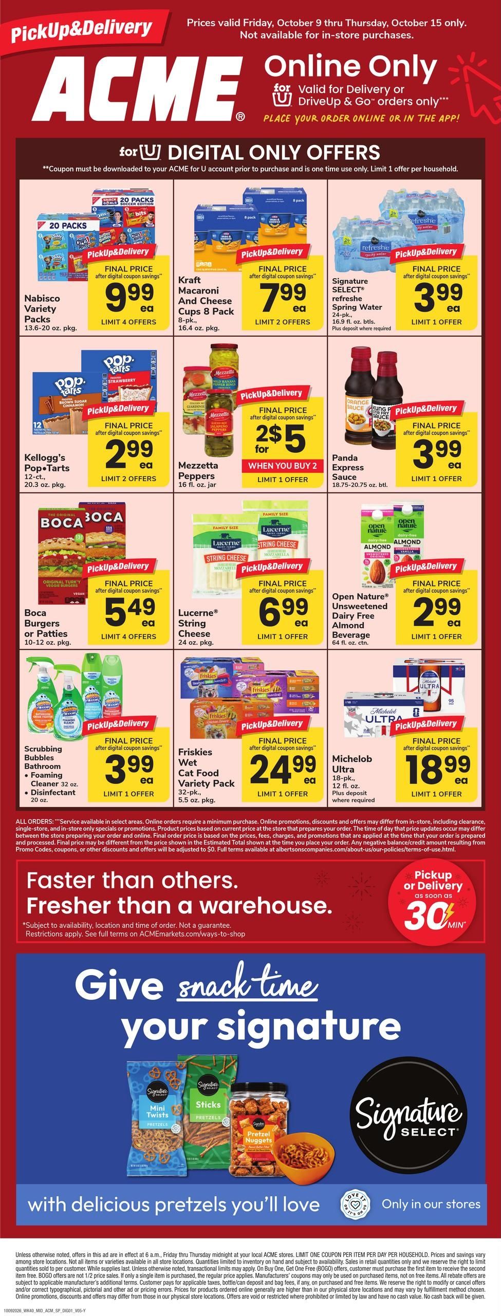 Acme Markets (Yonkers Area, NY) Bonus Online Savings Weekly Ad October 9 - 15, 2026