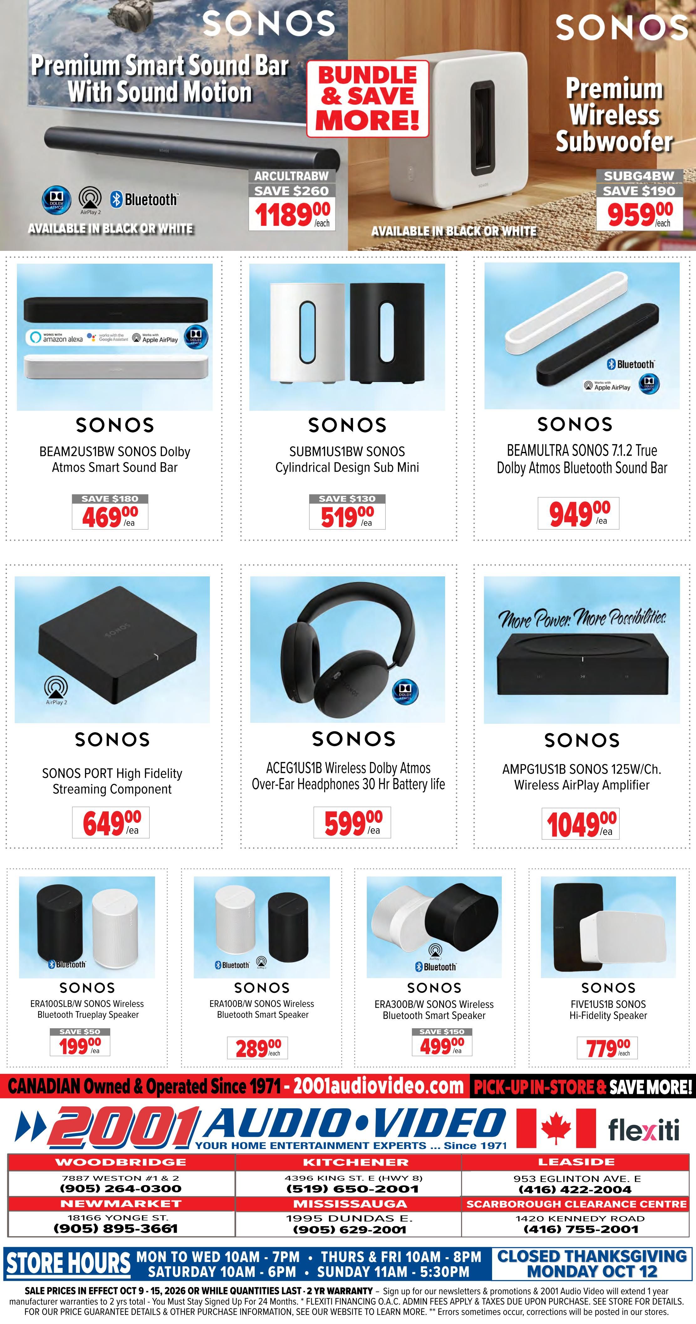 2001 Audio Video Flyer October 9 to 15