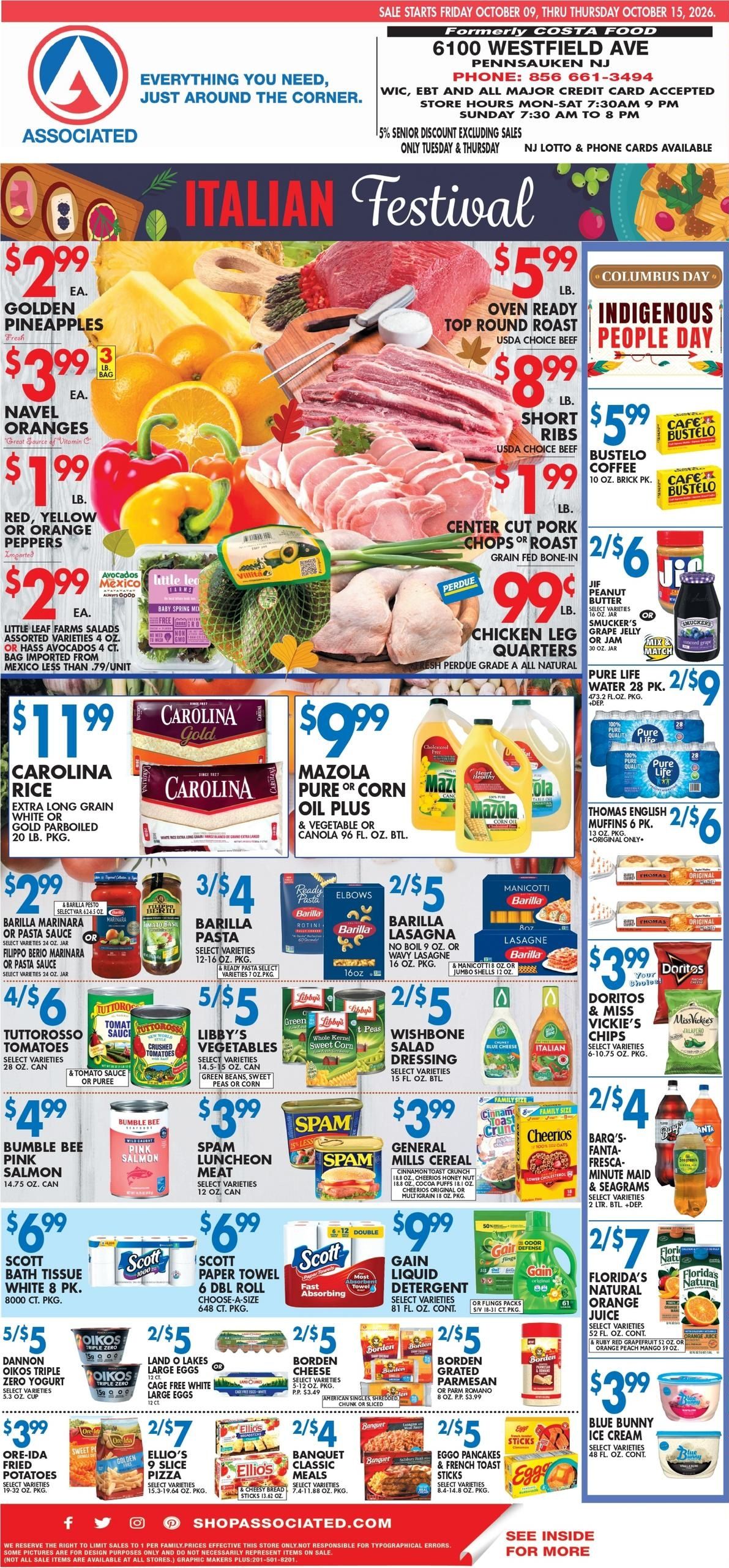 Associated Supermarkets (Haddonfield Area, NJ) Weekly Ad October 9 - 15, 2026