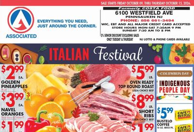 Associated Supermarkets (Haddonfield Area, NJ) Weekly Ad October 9 - 15, 2026