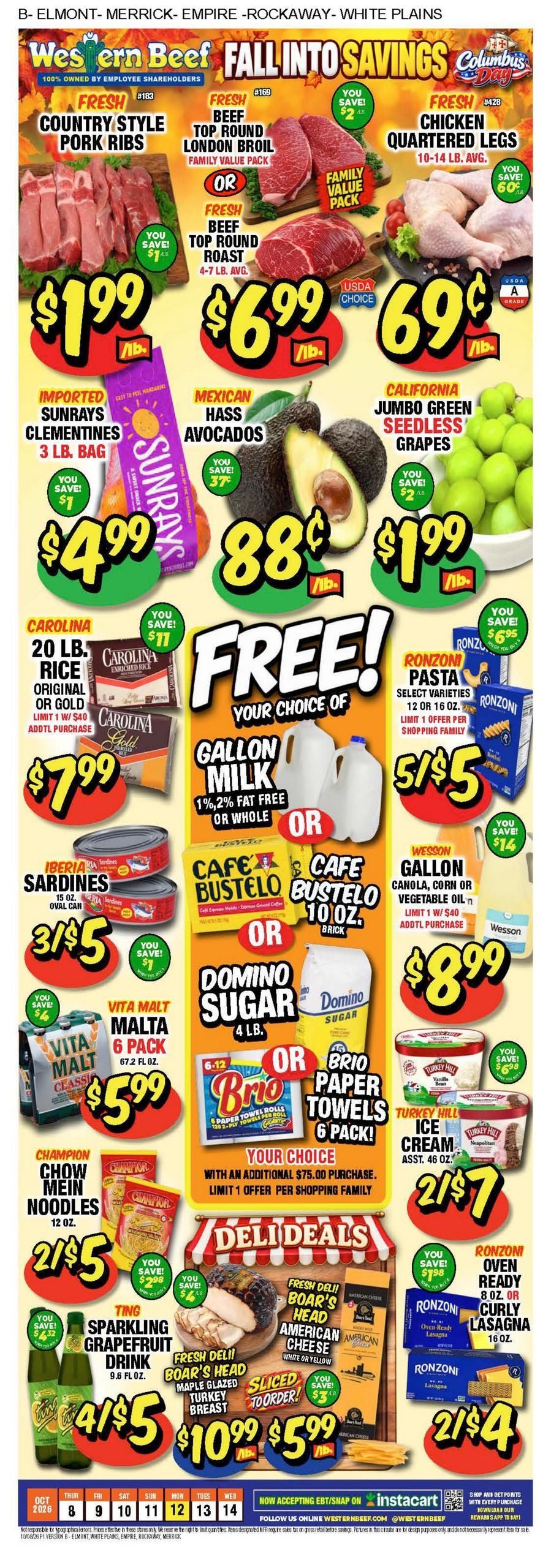 Western Beef (Carle Place Area, NY) Weekly Ad October 8 - 14, 2026