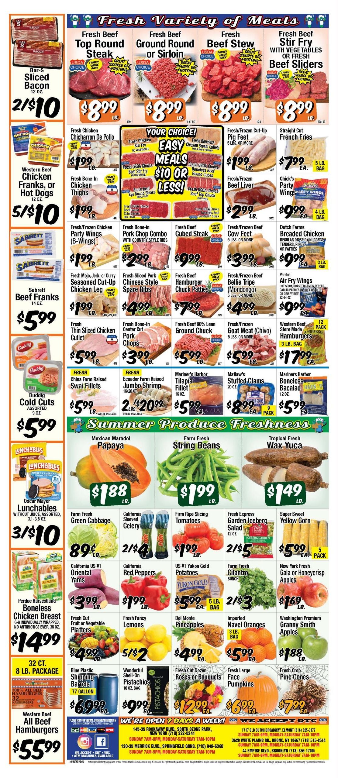Western Beef (Carle Place Area, NY) Weekly Ad October 8 - 14, 2026