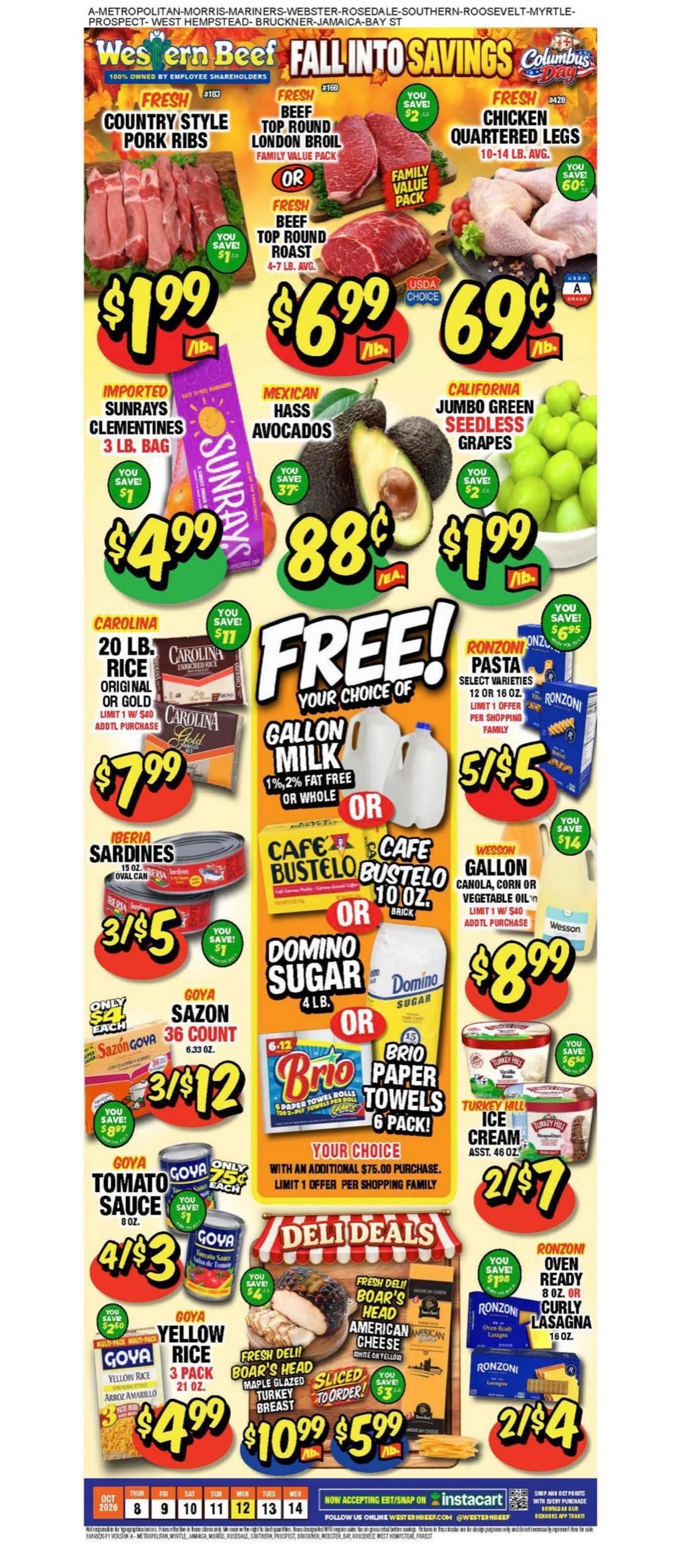 Western Beef (Elizabeth Area, NJ) Weekly Ad October 8 - 14, 2026