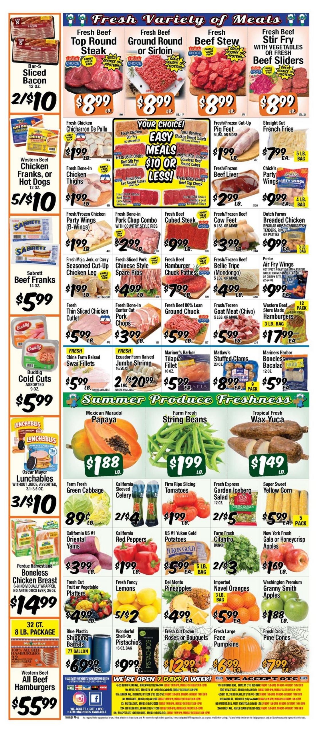 Western Beef (Elizabeth Area, NJ) Weekly Ad October 8 - 14, 2026