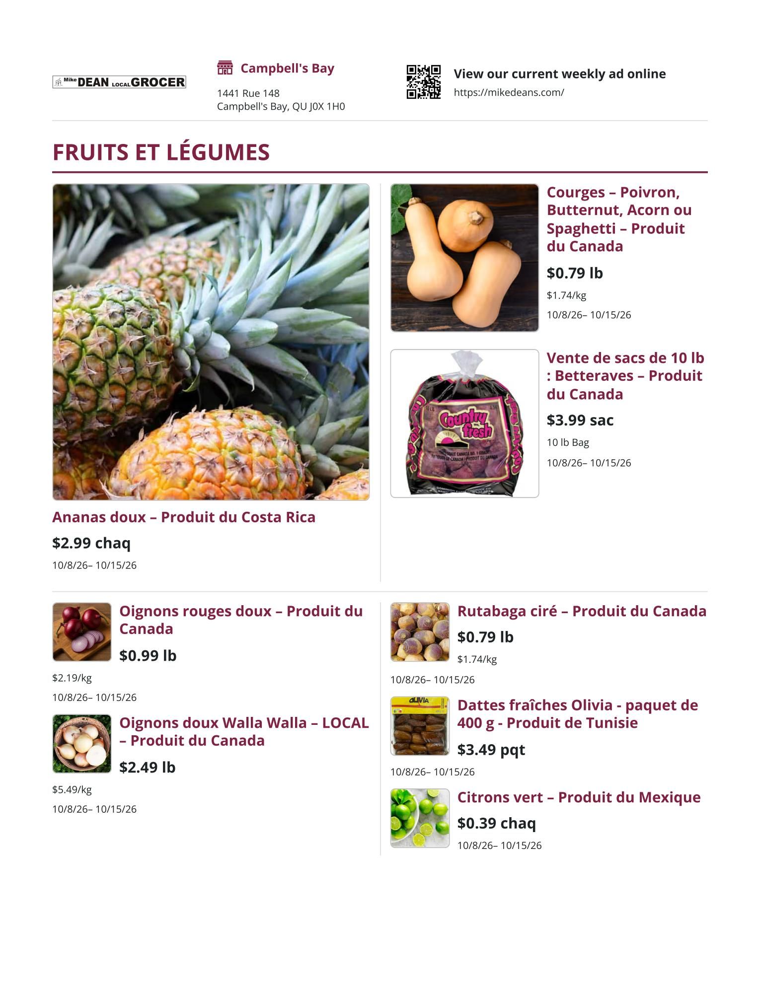Mike Dean Local Grocer Flyer October 8 to 15