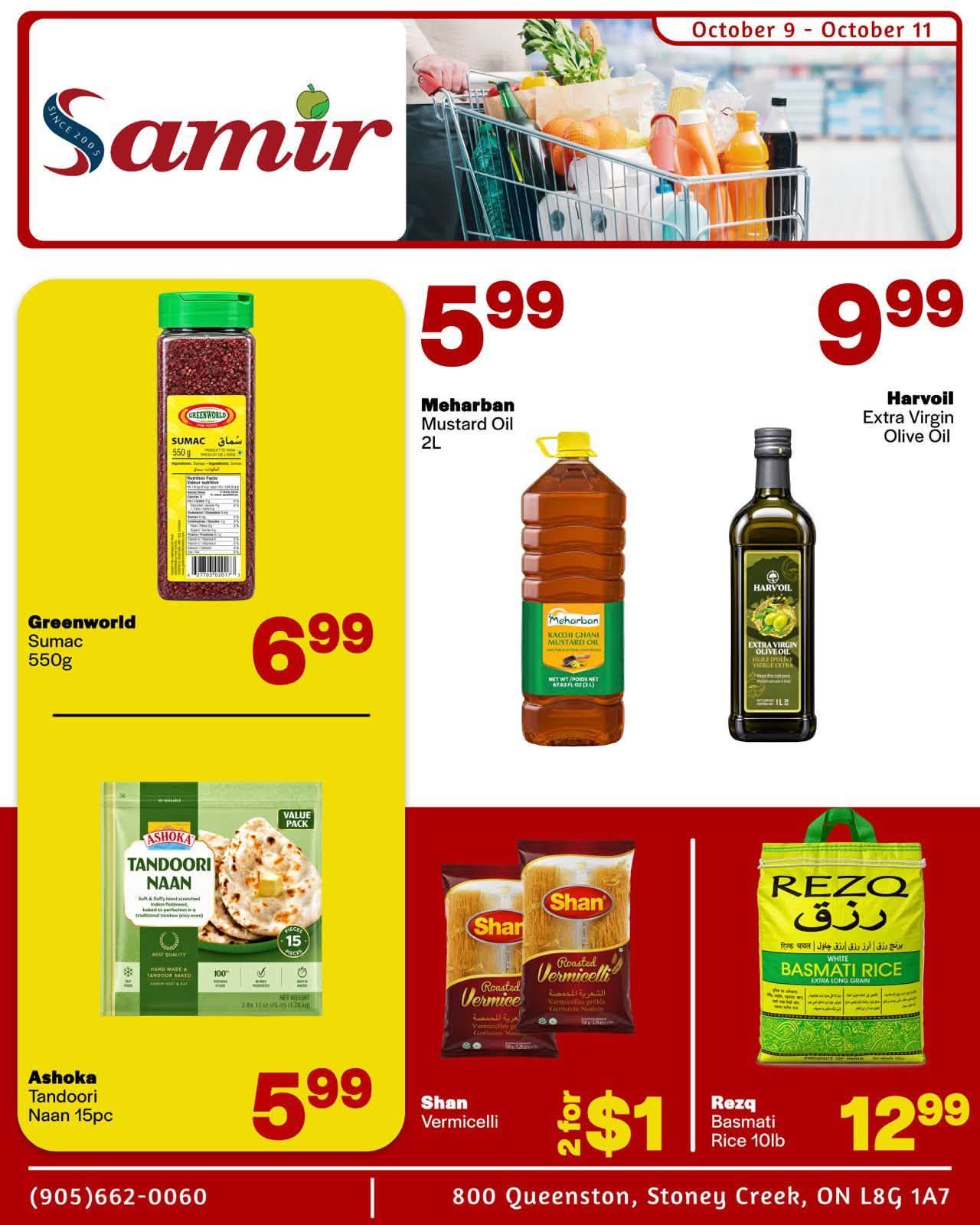 Samir Supermarket (Hamilton) Flyer October 9 to 11