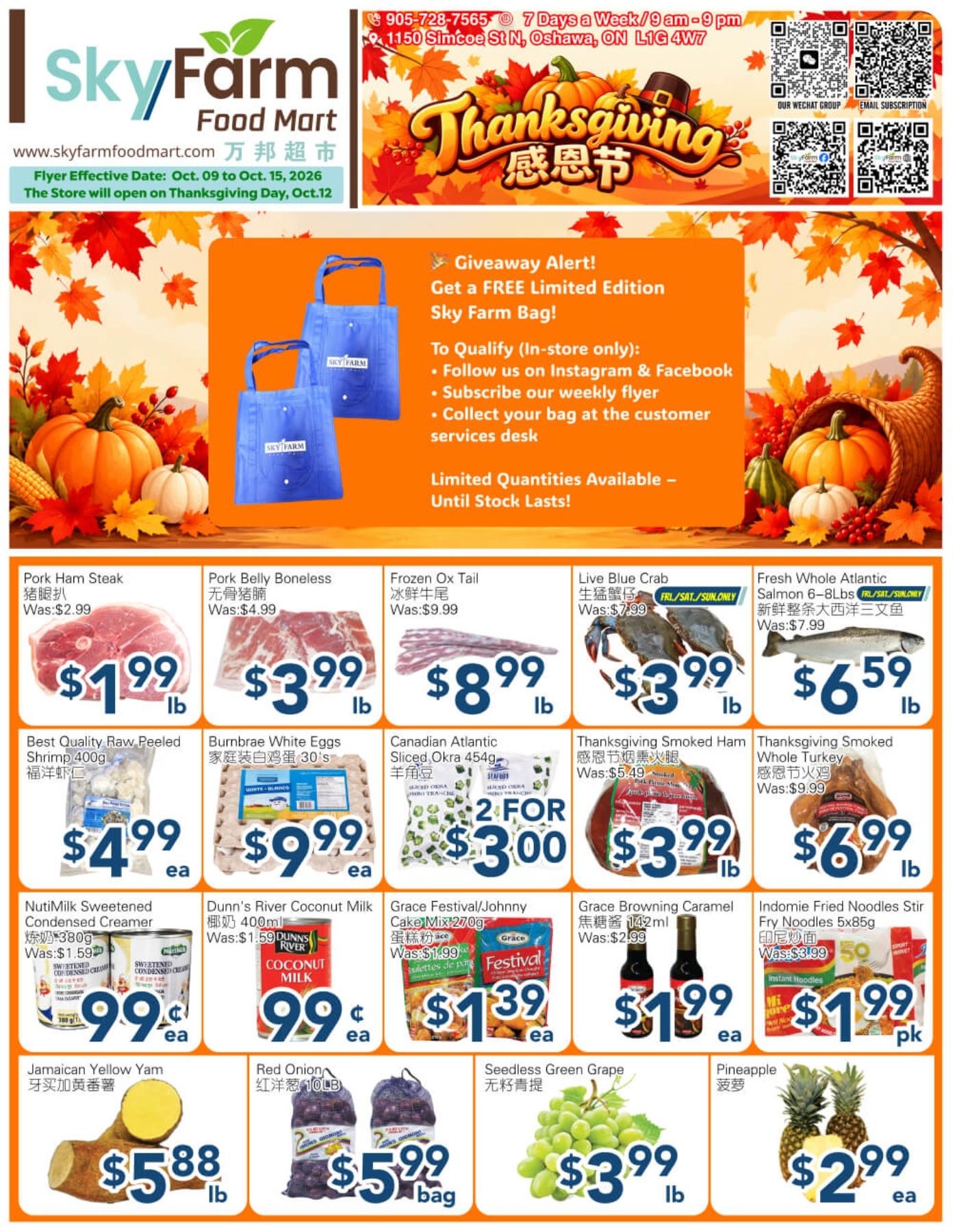 SkyFarm Food Mart Flyer October 9 to 15