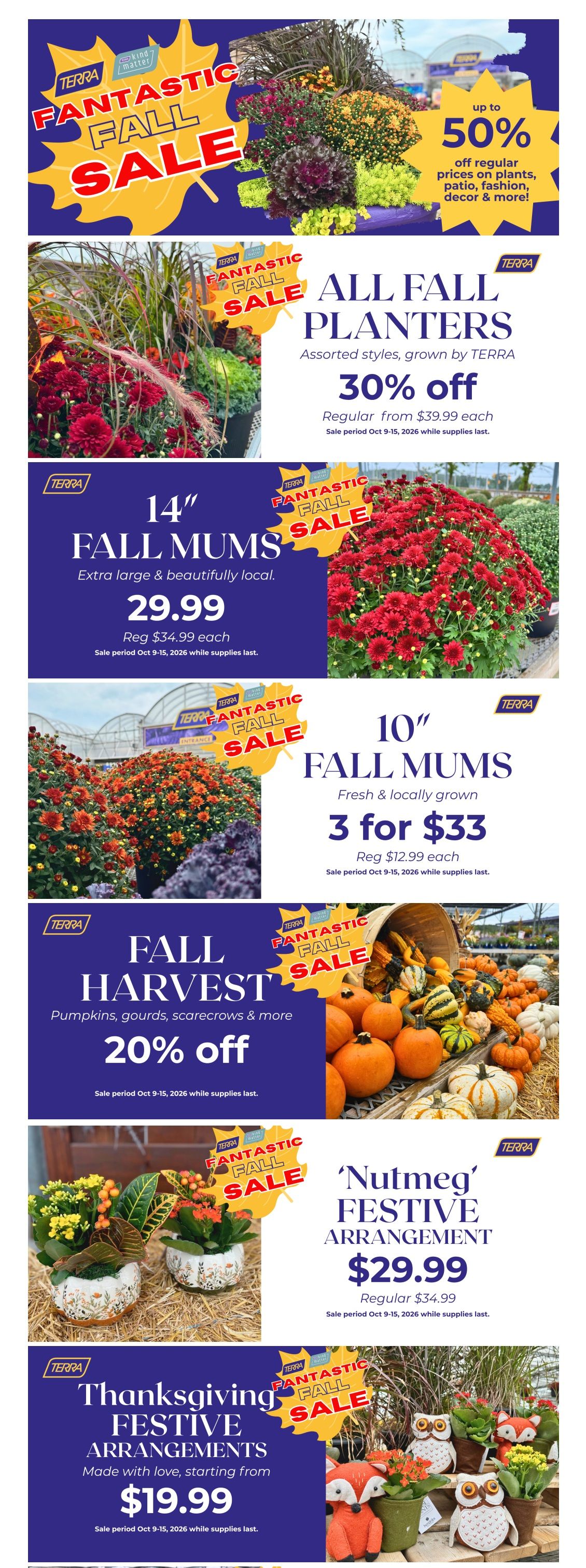 Terra Greenhouses Flyer October 9 to 15