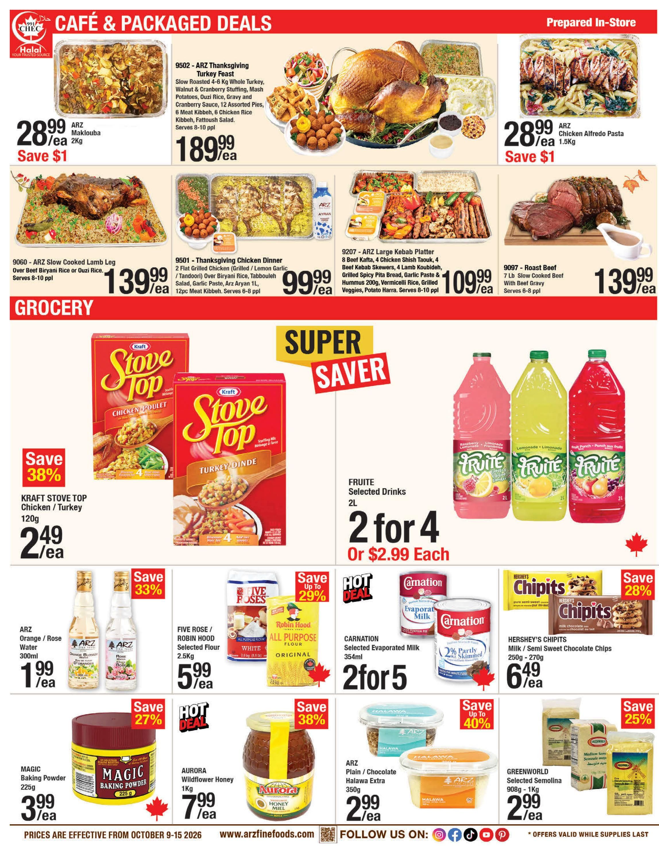 Arz Fine Foods Flyer October 9 to 15