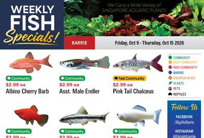 Big Al's (Barrie) Weekly Specials October 9 to 15