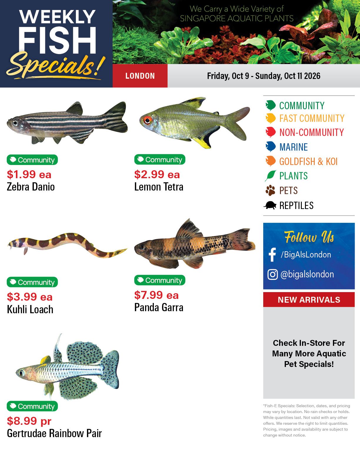 Big Al's (London) Weekend Specials October 9 to 11