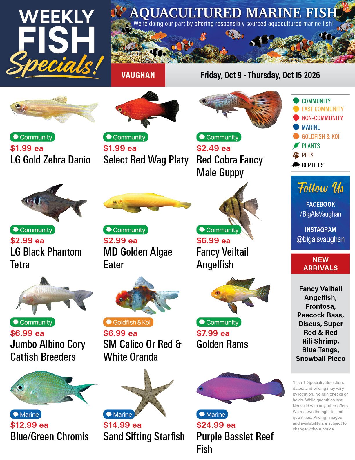 Big Al's (Vaughan) Weekly Specials October 9 to 15